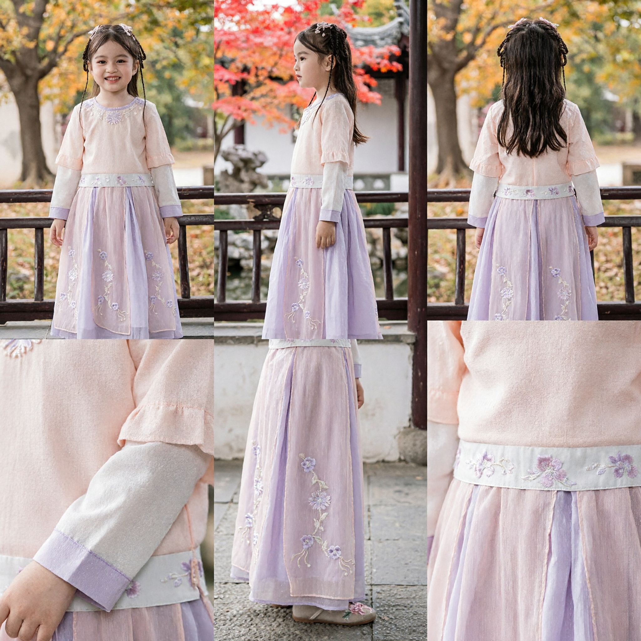 Vestido Hanfu Tradicional Chinês para Meninas, Traje de Princesa Antigo, Conjunto de Blusa e Saia Bordados, Roupa Infantil para Festivais - Asian Costume