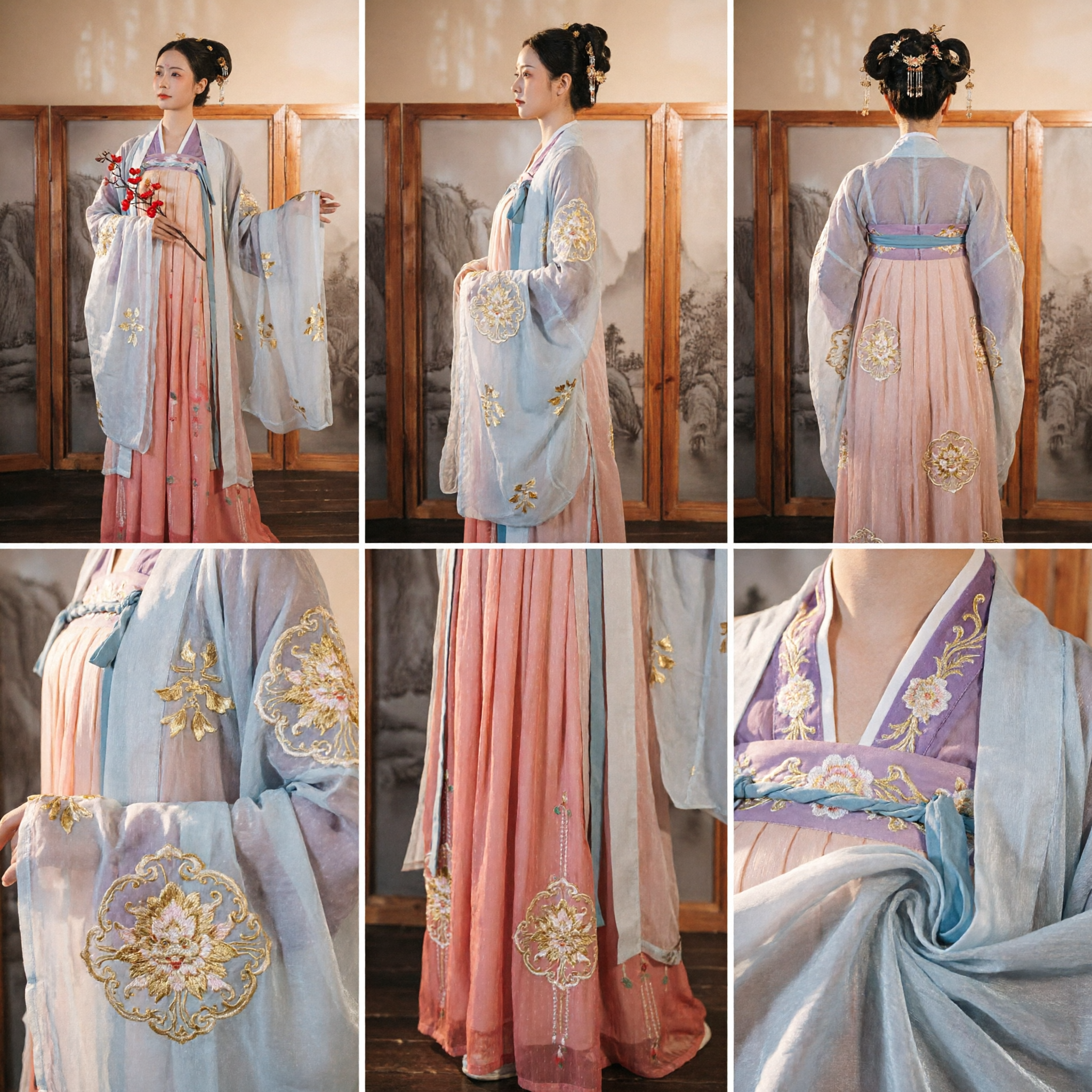 Costume da Principessa Antica Hanfu Tradizionale Cinese Dinastia Tang per Donne, Elegante Abito da Fata con Maniche Ampie Ricamate per Spettacoli - Asian Costume