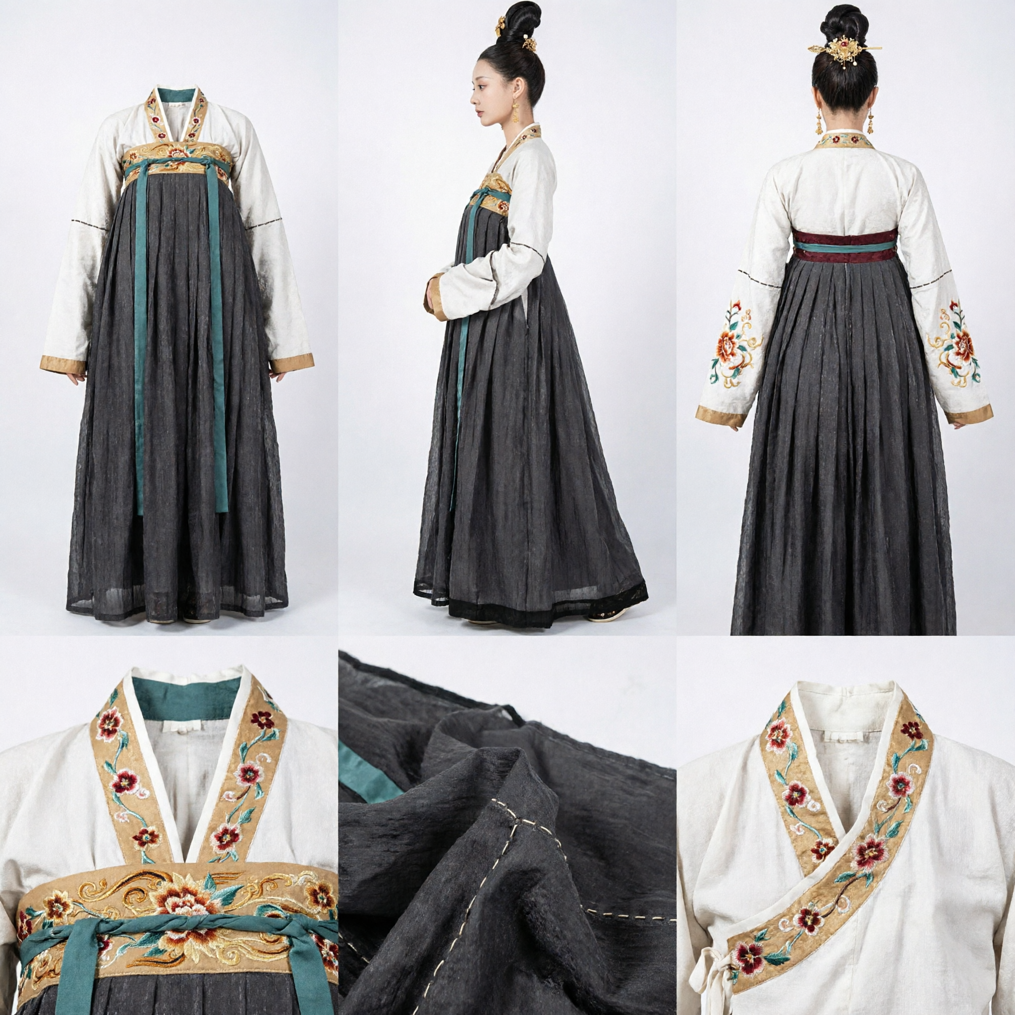 Traje Tradicional Chinês Hanfu para Mulheres Conjunto Antigo de Dama do Palácio com Top de Gola Cruzada e Saia de Cintura Alta para Performance - Asian Costume