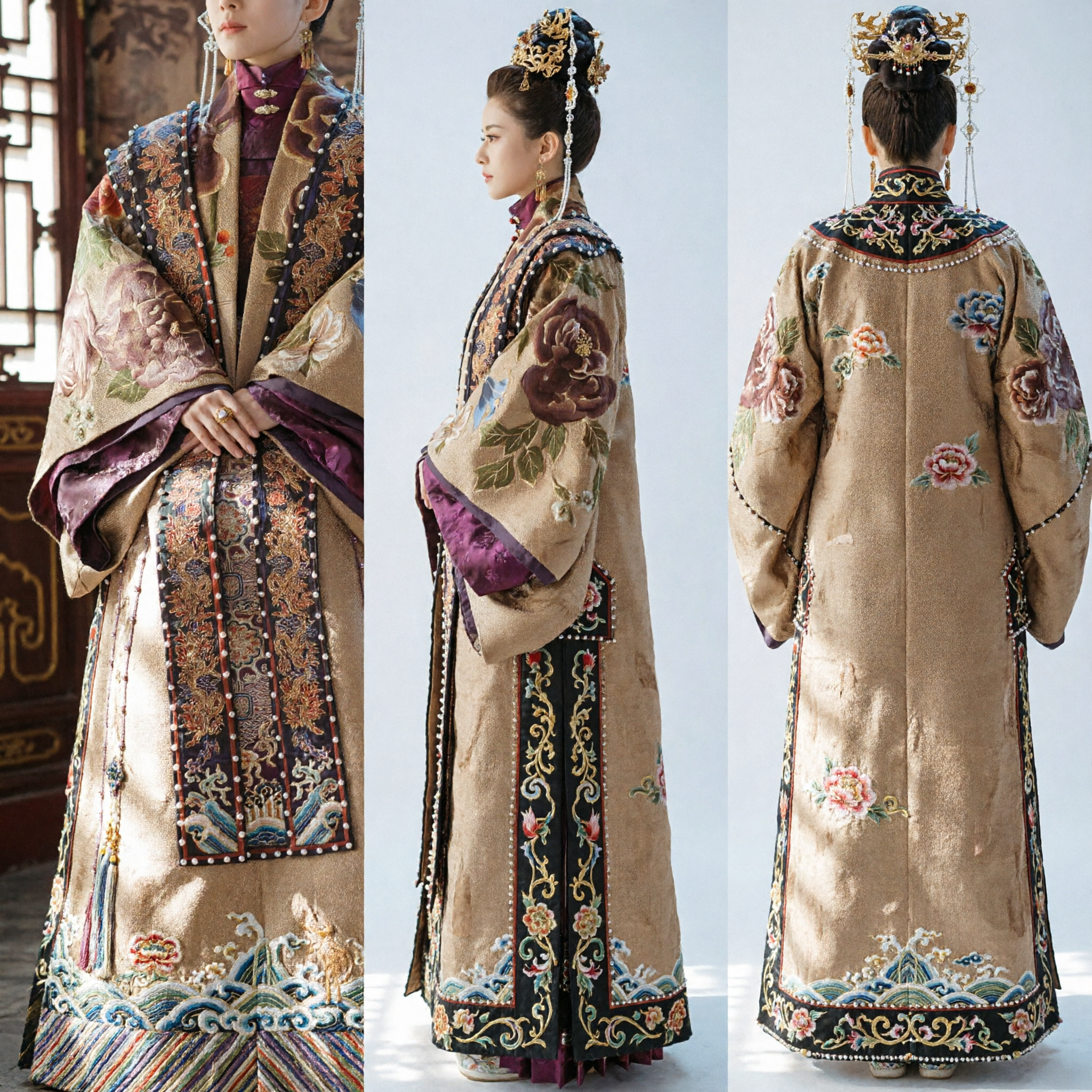 고대 중국 황제 황후 의상 (명나라 스타일 로열 한푸 웨딩 드레스, 여성 역사 코스프레용) - Asian Costume