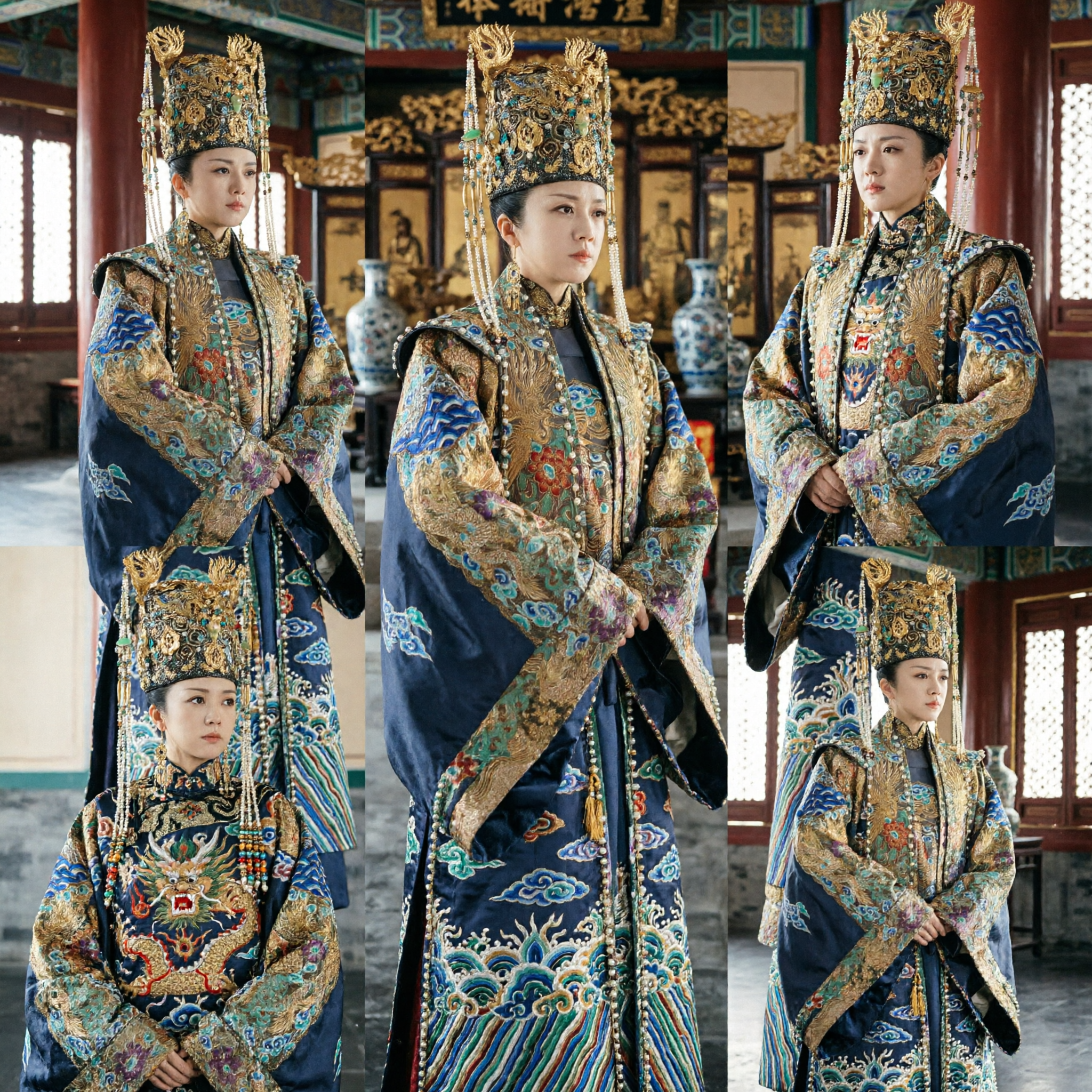 Costume d'impératrice traditionnelle chinoise dynastie Ming avec couronne de phénix, robe pour cosplay de drame historique pour femmes - Asian Costume