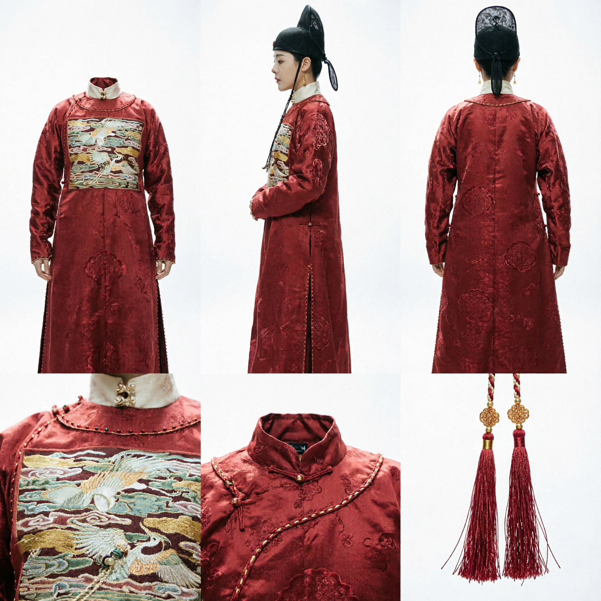 Traje Hanfu Tradicional Chino, Túnica Roja de Oficial de la Dinastía Ming, Atuendo de Dama de Palacio Antiguo para Cosplay de Mujeres - Asian Costume