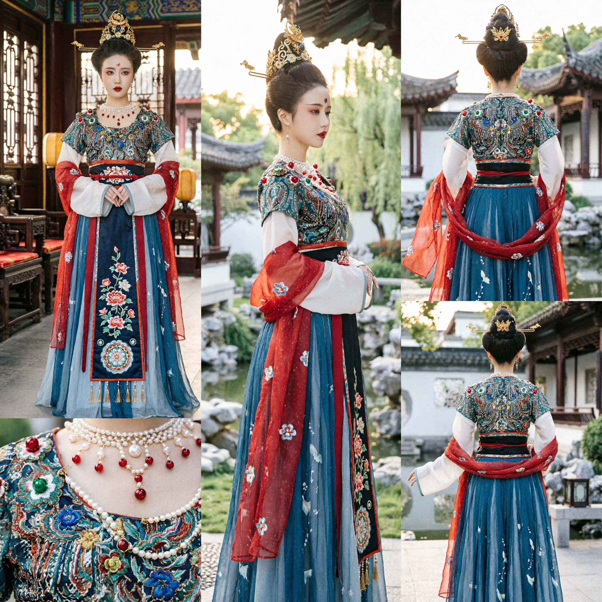 Chinees Traditioneel Tang-dynastie Hanfu-kostuum Vrouwen Oud Paleisdamejurk voor Podiumoptreden Cosplay - Asian Costume