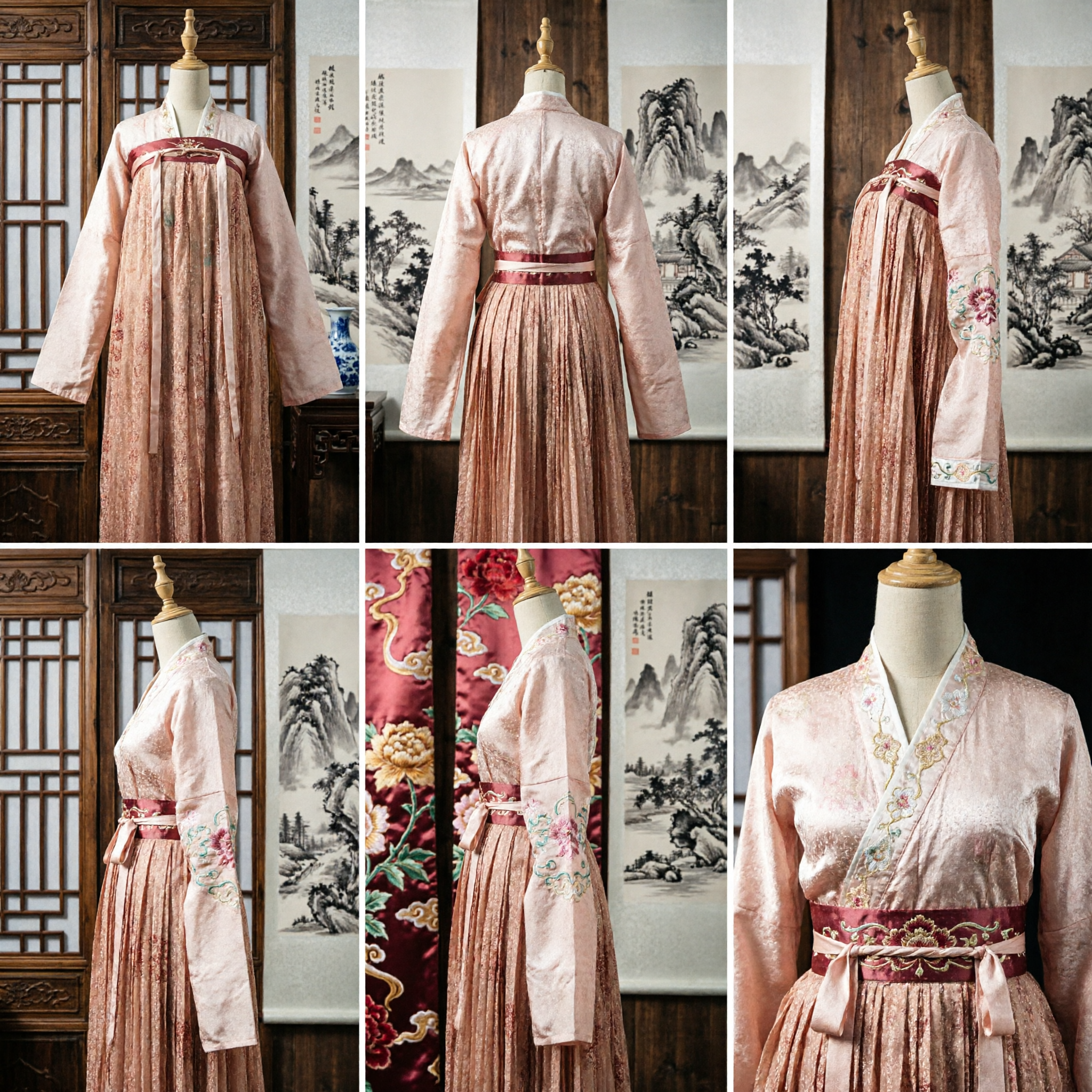 Traditioneel Chinees Tang Dynastie Hanfu Roze Borst-Hoge Ruqun Oud Kostuum Vrouwen Historische Jurken voor Cosplay - Asian Costume