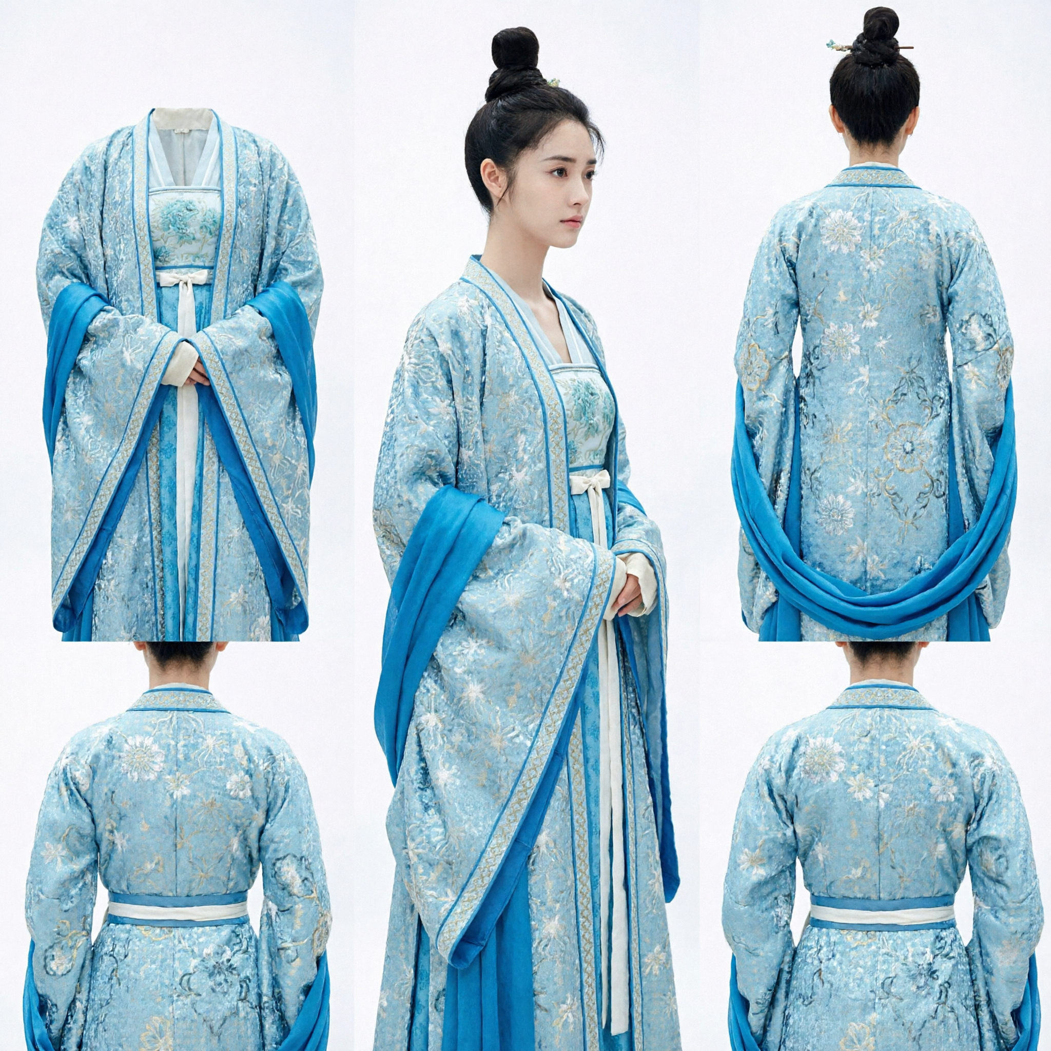 Elegant Lichtblauw Traditioneel Chinees Hanfu Jurk Oud Tang Dynastie Kostuum voor Vrouwen Historische Cosplay - Asian Costume
