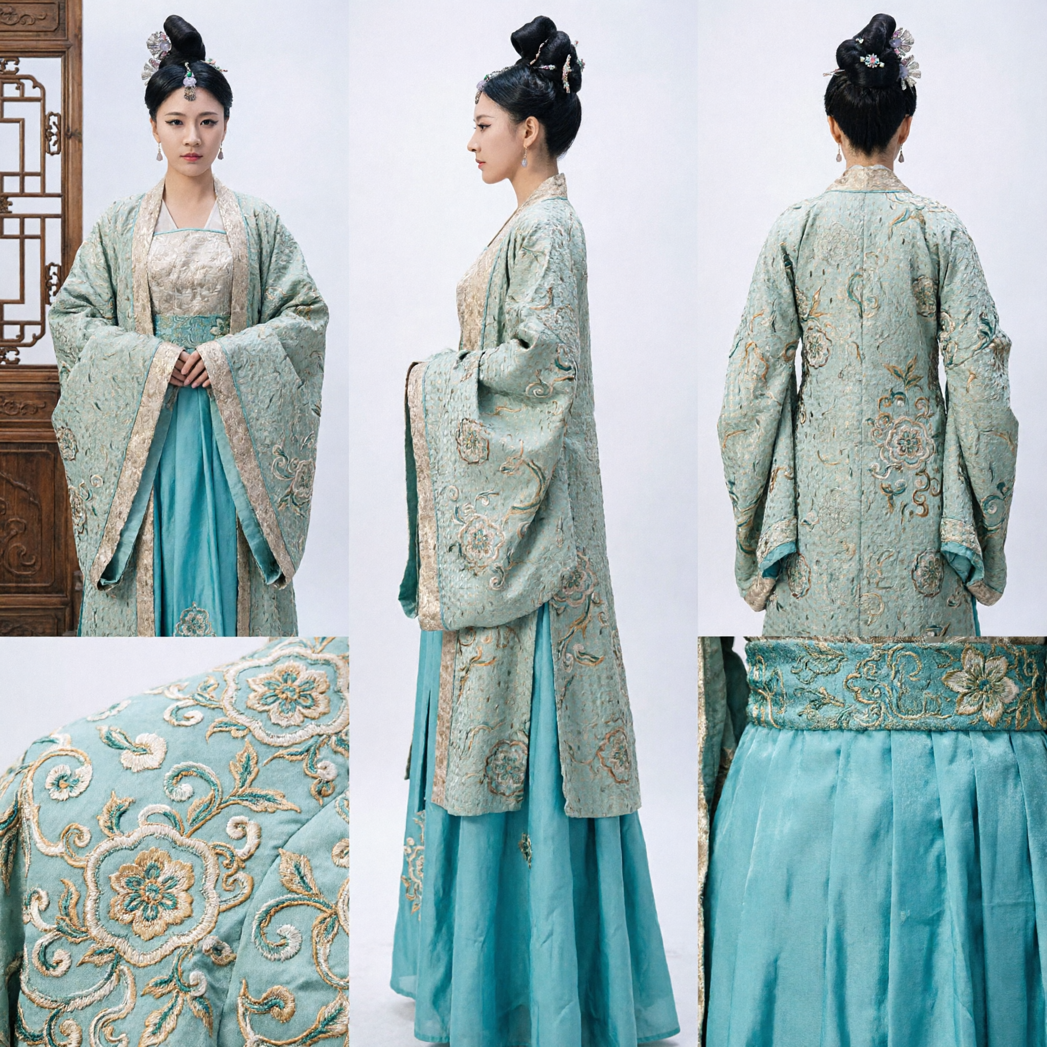 Traje Hanfu Chinês Antigo Elegante, Vestido de Dama do Palácio da Dinastia Tang Tradicional, Conjunto de Robe Bordado para Mulheres - Asian Costume