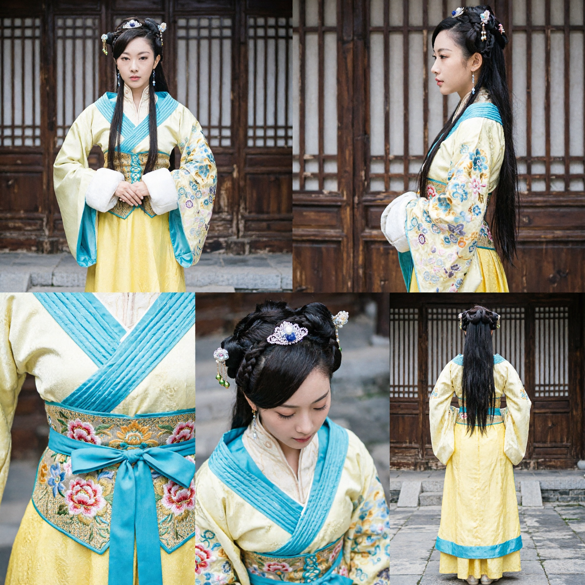 Robe Hanfu jaune traditionnelle chinoise, costume de princesse ancienne pour femmes pour cosplay de drame historique et performance culturelle - Asian Costume
