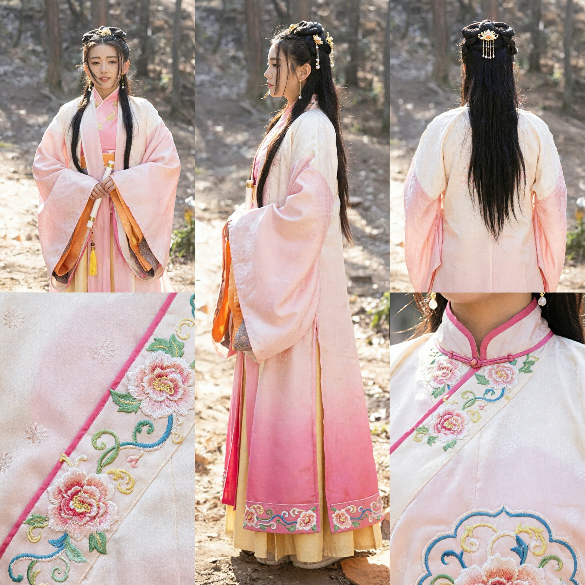Traditionelles chinesisches Hanfu, antikes Kostüm, rosa Robe mit weiten Ärmeln, Feen-Prinzessinnen-Kleid für Frauen-Cosplay - Asian Costume