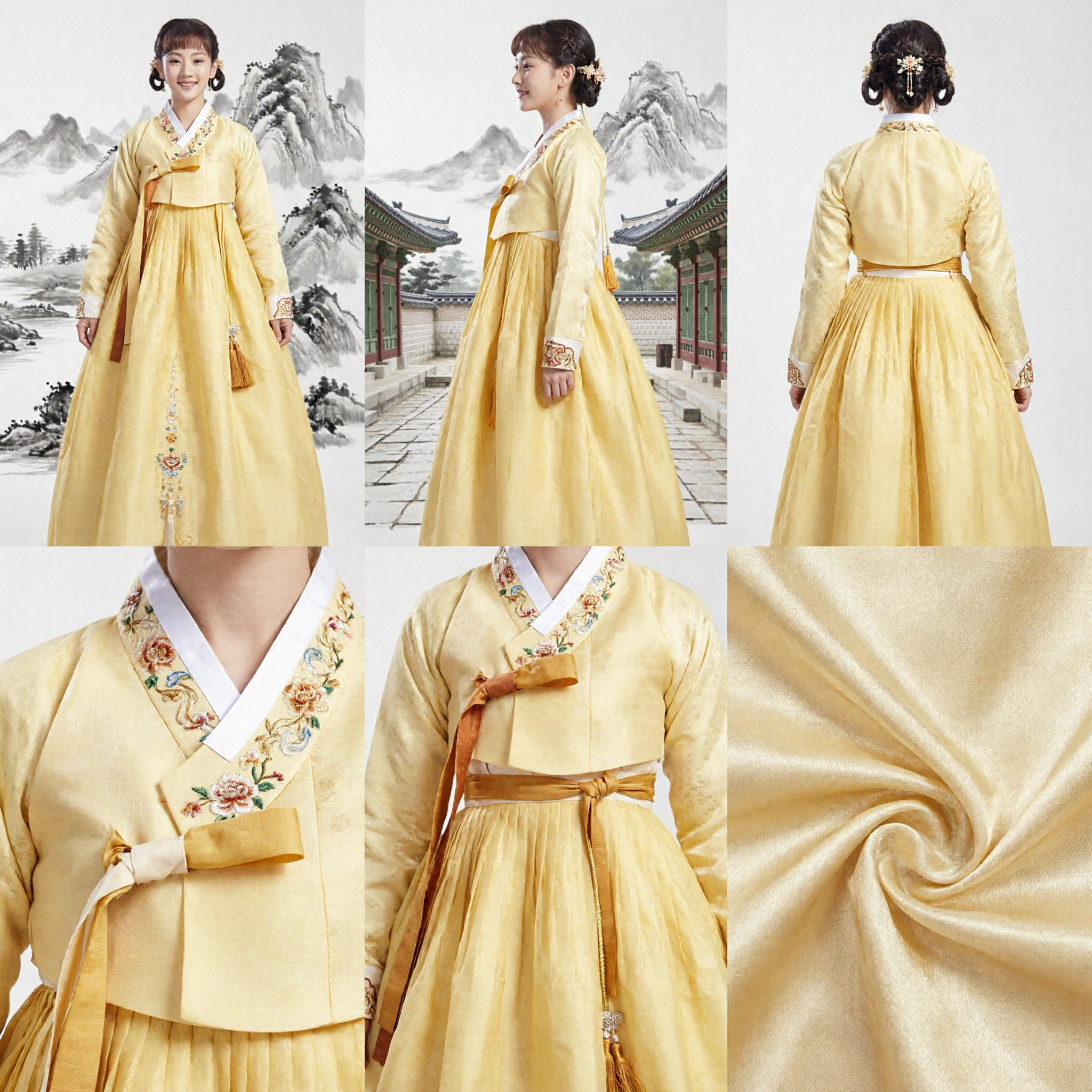 Elegant Yellow Song Dynasty Hanfu Traditional Chinese Costume for Women Ancient Historical Dress - Asian Costume