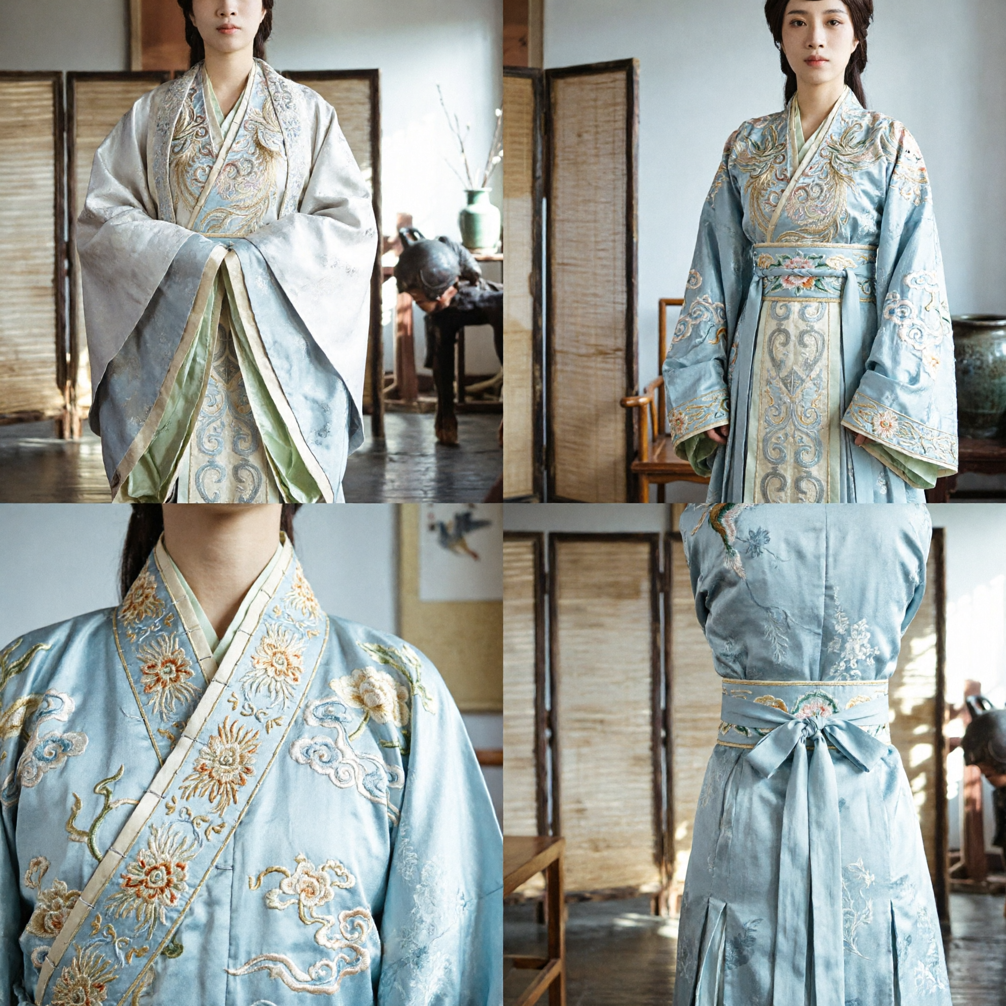 Costume Hanfu d'érudit ancien traditionnel chinois, robe brodée à manches larges pour hommes pour cosplay et photographie - Asian Costume