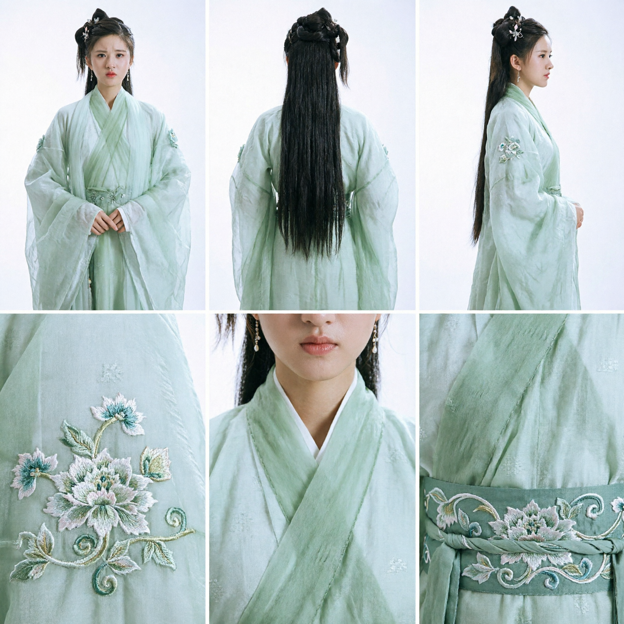 Traditionelles chinesisches Hanfu Hellgrünes antikes Feenkostüm elegantes Prinzessinnen historisches Kleid für Frauen Cosplay - Asian Costume
