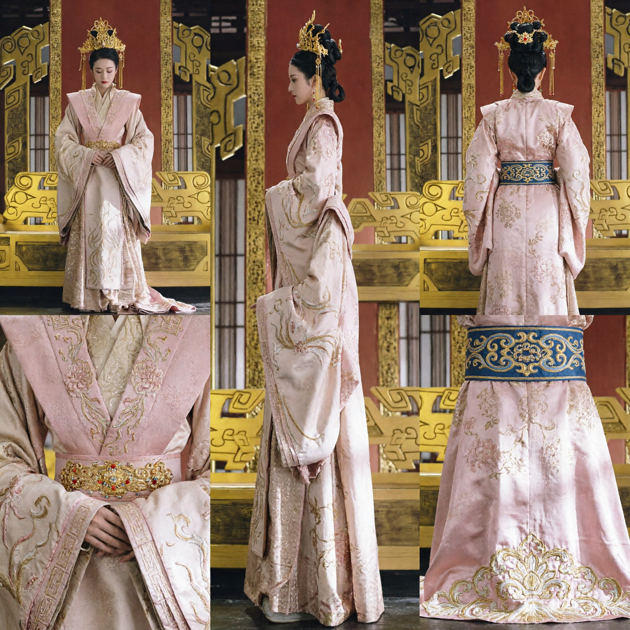 전통 고대 중국 황후 의상 분홍색 한푸 드레스 여성 역사 궁중 귀부인 코스프레 의상 - Asian Costume