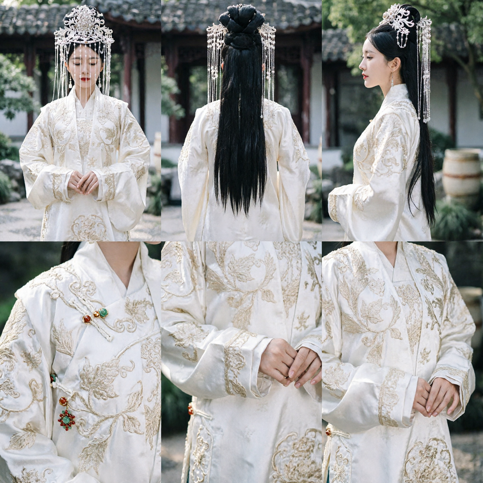 Exquisiet Chinees Traditioneel Zilveren Haarkroon Hoofdtooi voor Hanfu Oud Fee Cosplay Bruiloft - Asian Costume