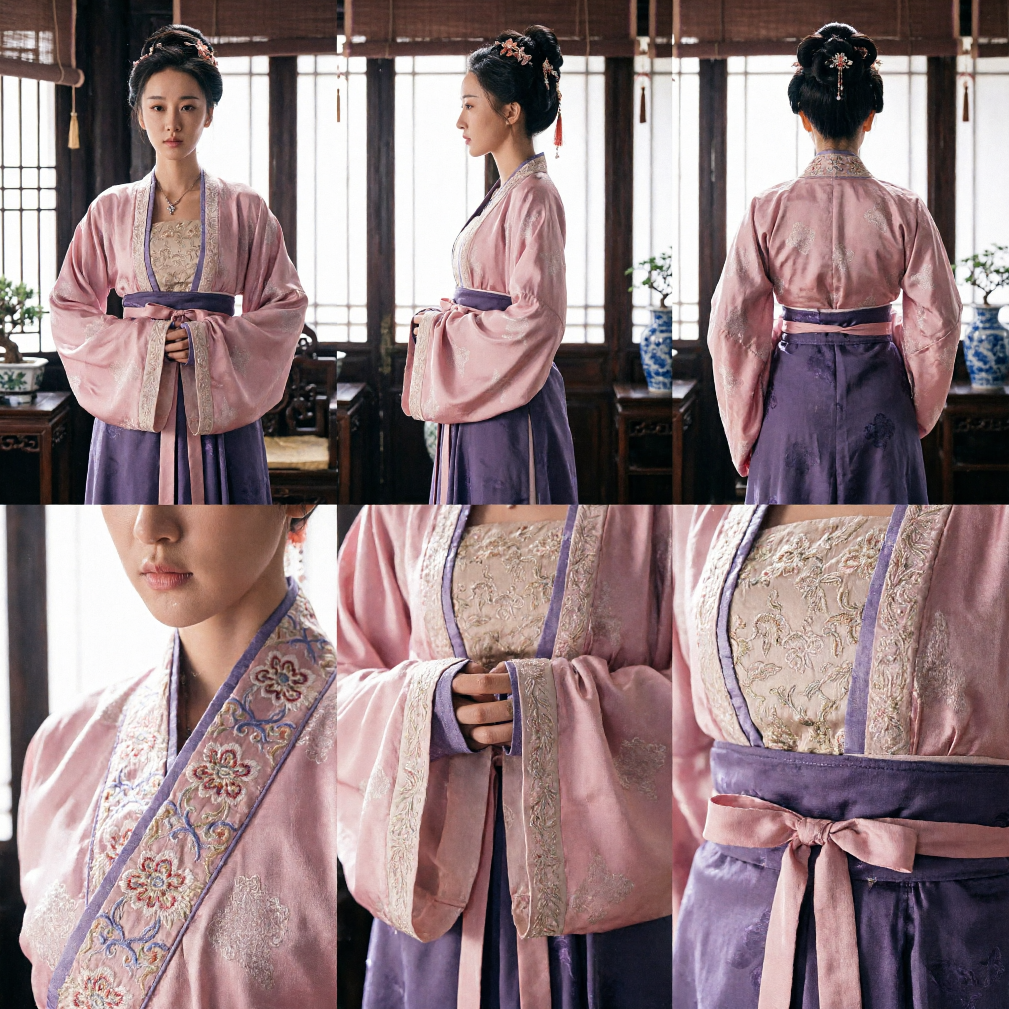 Традиционный китайский ханьфу для женщин, платье в стиле эпохи Сун, розовое платье придворной дамы для фотосъемки и косплея - Asian Costume