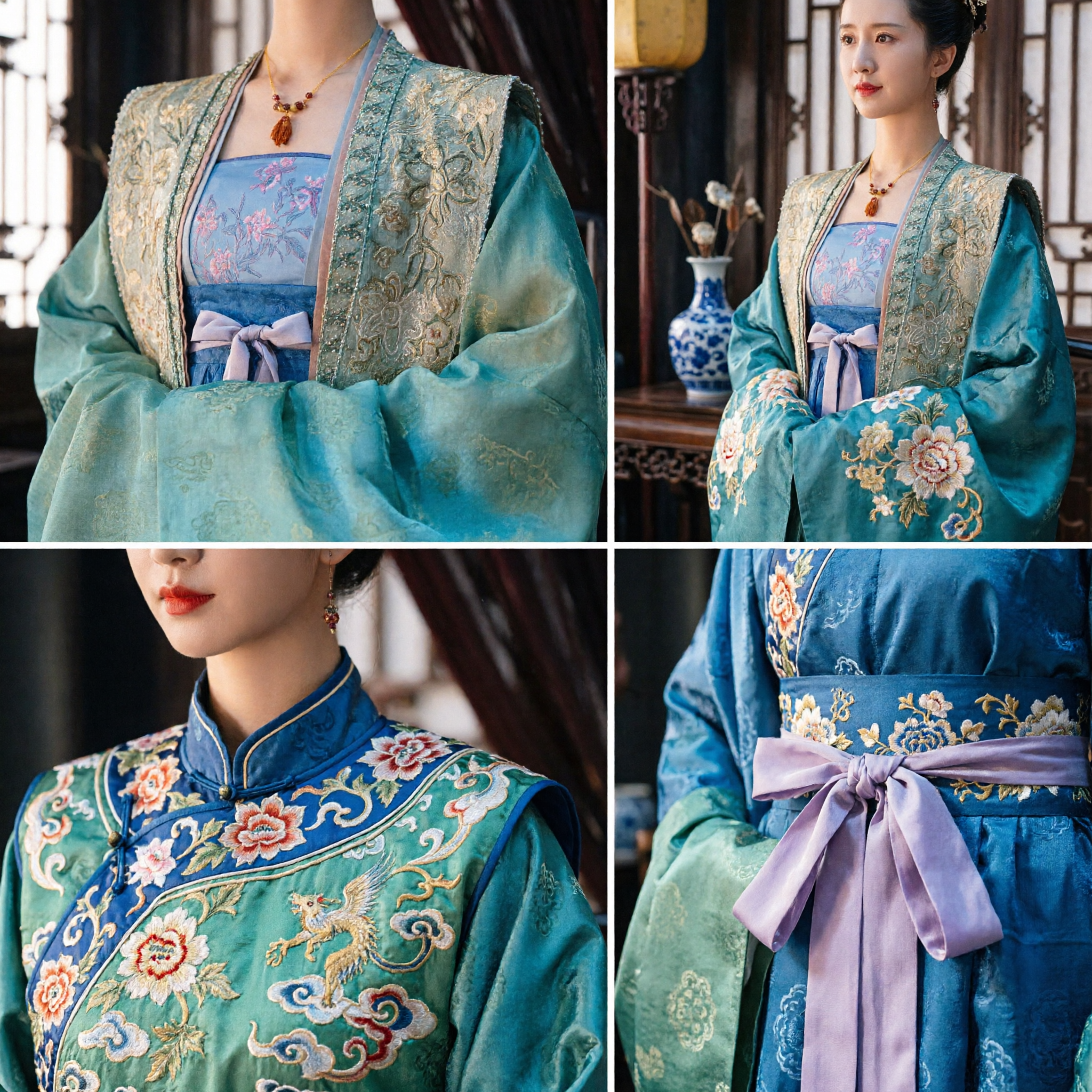 Costume de princesse Hanfu traditionnel chinois de la dynastie Tang - Ancienne robe verte d'impératrice pour femmes - Cosplay - Asian Costume