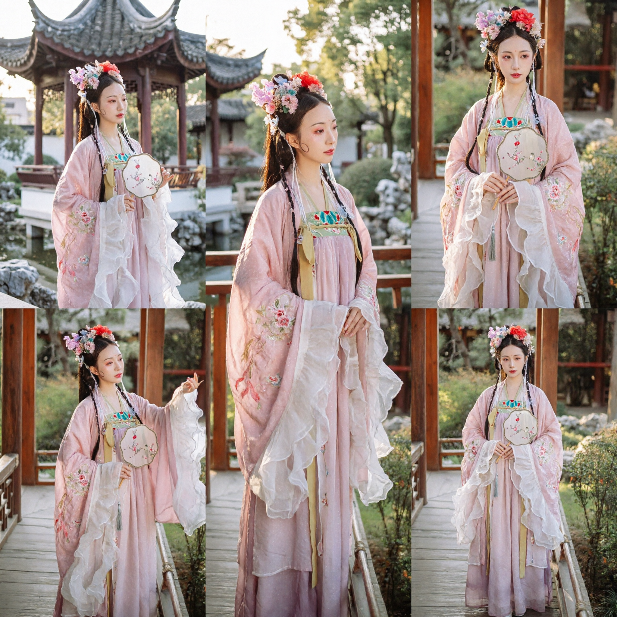 Traditioneel Chinees Hanfu Roze Tang-dynastie Prinses Kostuum Oude Geborduurde Feejurk voor Vrouwen - Asian Costume