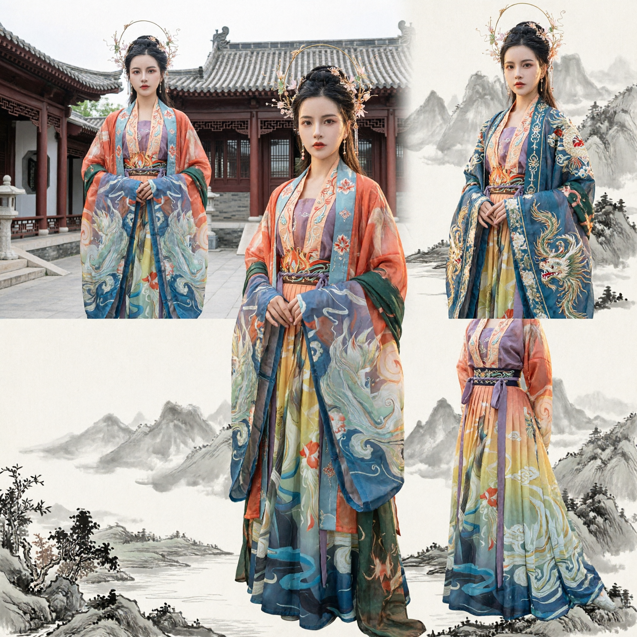 Elegante Costume Tradizionale Cinese Hanfu Dinastia Tang Abito da Antica Principessa Fata per Donne Cosplay e Spettacoli - Asian Costume