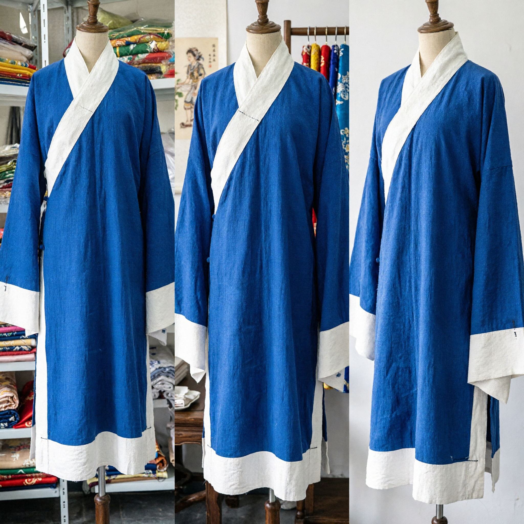 Robe Hanfu Azul Tradicional Chinês, Traje Antigo para Homens, Cosplay, Performance no Palco e Vestimenta Cultural - Asian Costume