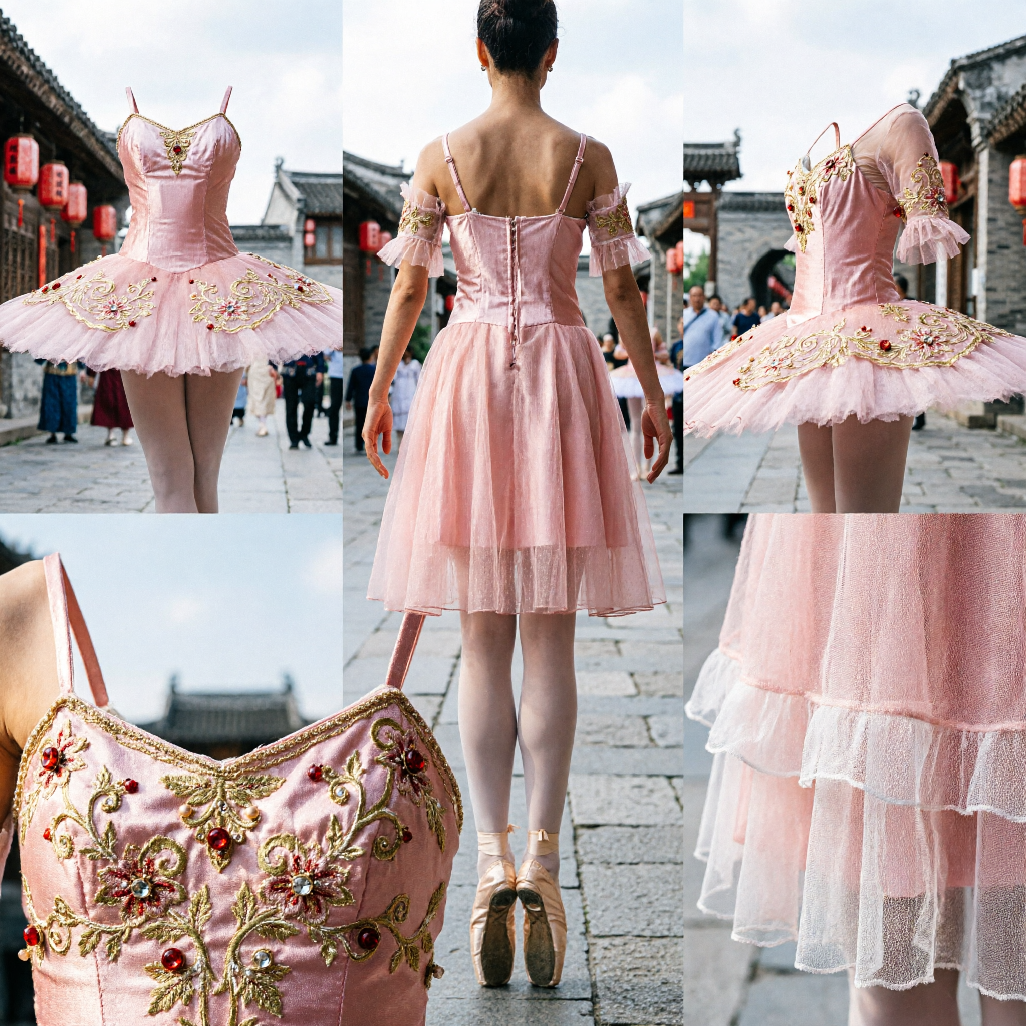 Vestido de Ballet Lírico Rosa Pálido para Mujer Traje de Danza Contemporánea para Competencias y Presentaciones en Escenario - Asian Costume