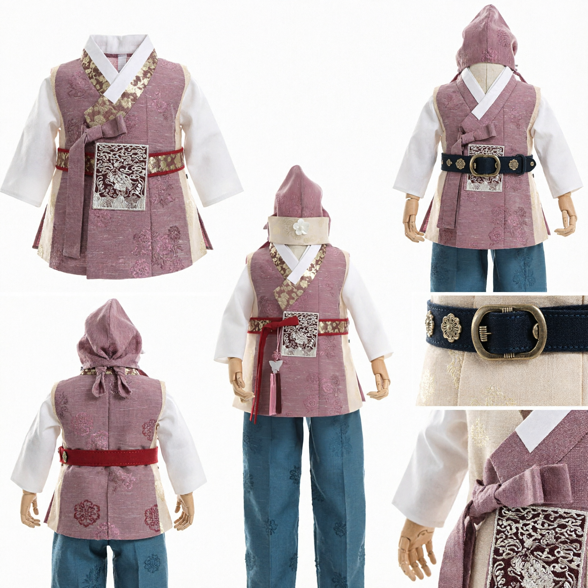 Tradycyjny Koreański Hanbok dla Mężczyzn, Strój Uczonego z Kapeluszem i Pasem na Występy Sceniczne i Cosplay - Asian Costume