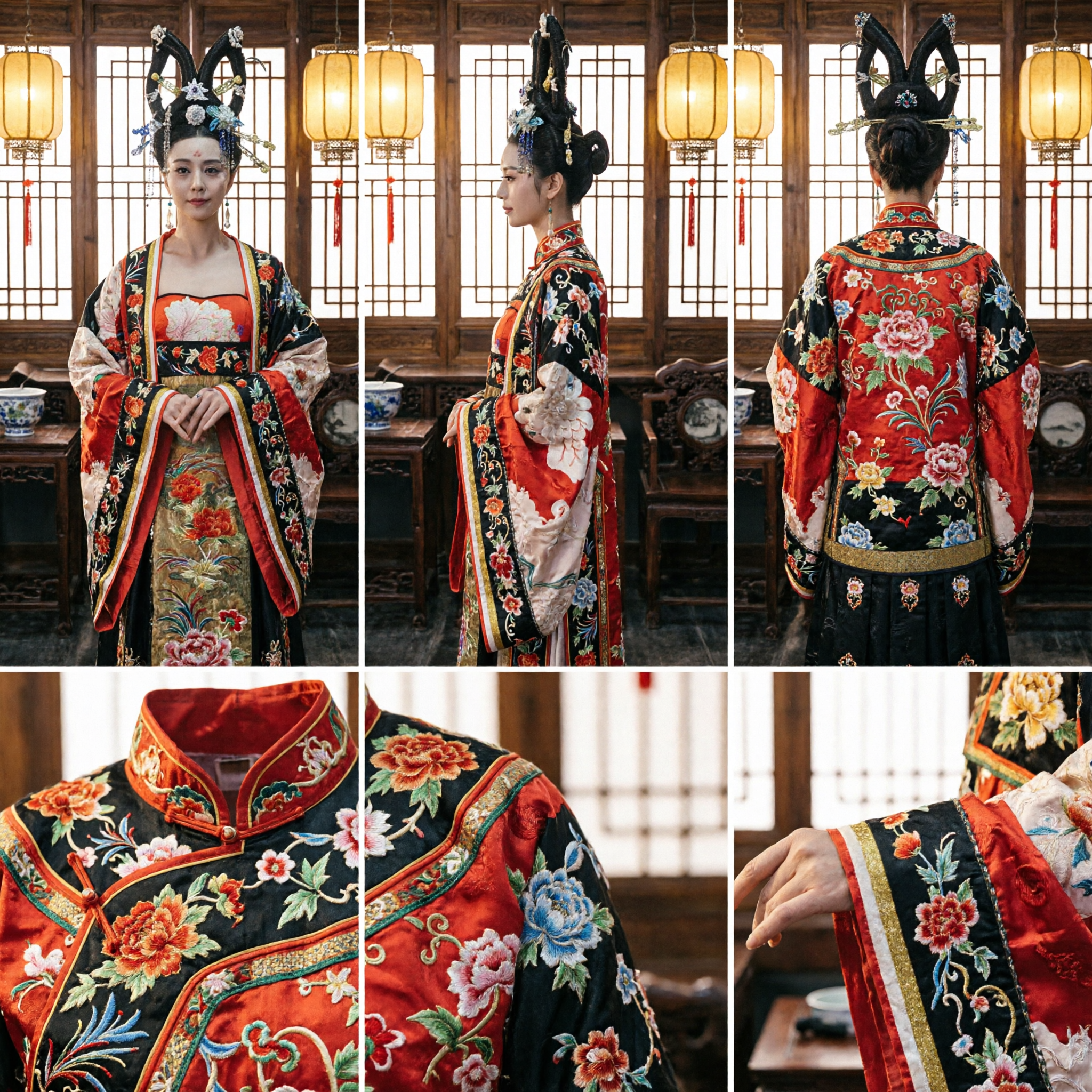 Costume Hanfu élégant de la dynastie Tang, robe ancienne traditionnelle chinoise à motifs floraux pour femmes, cosplay et représentation - Asian Costume