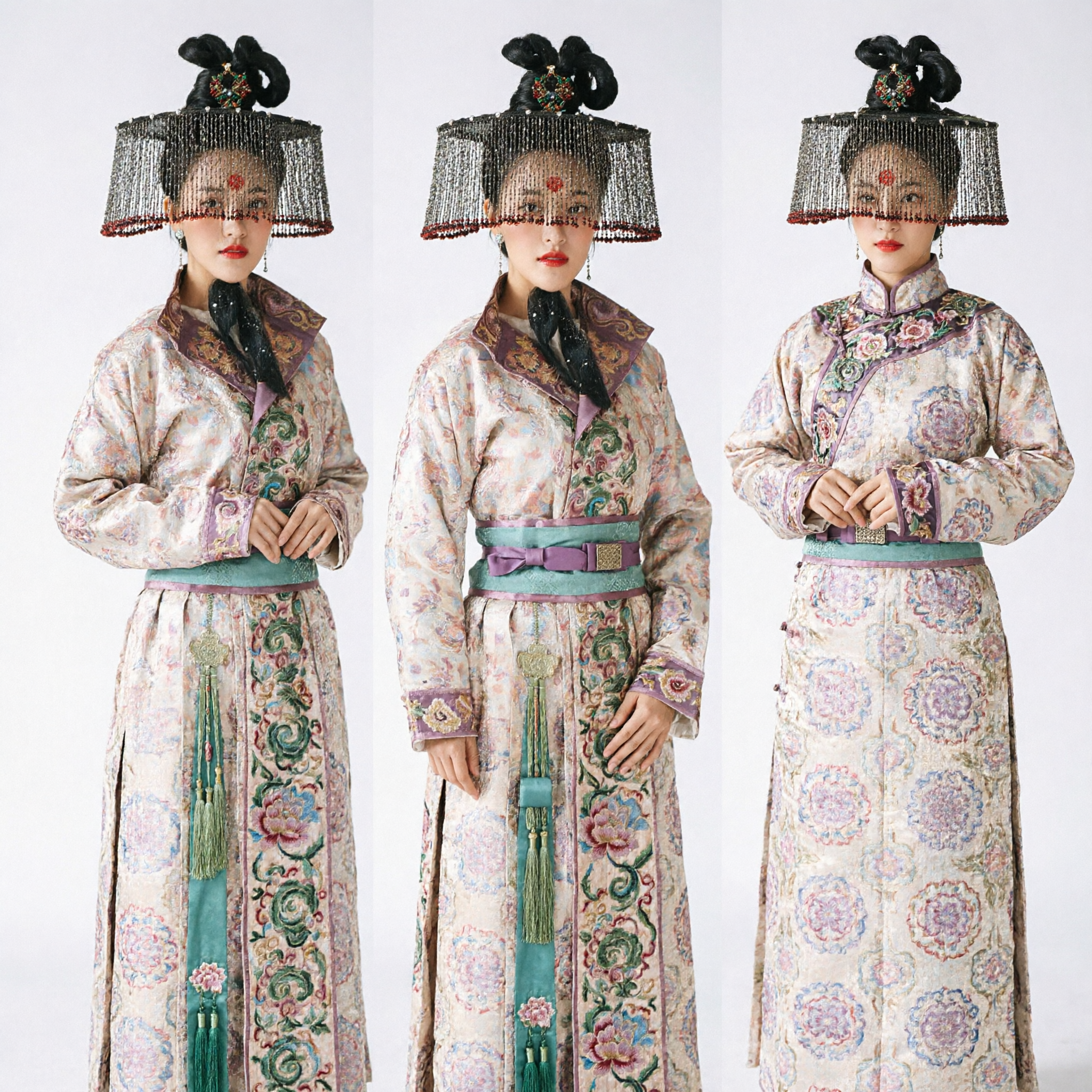 Conjunto de Traje Hanfu de Emperatriz de la Dinastía Tang China Antigua para Mujer, con Elaborado Tocado de Velo con Cuentas para Cosplay - Asian Costume