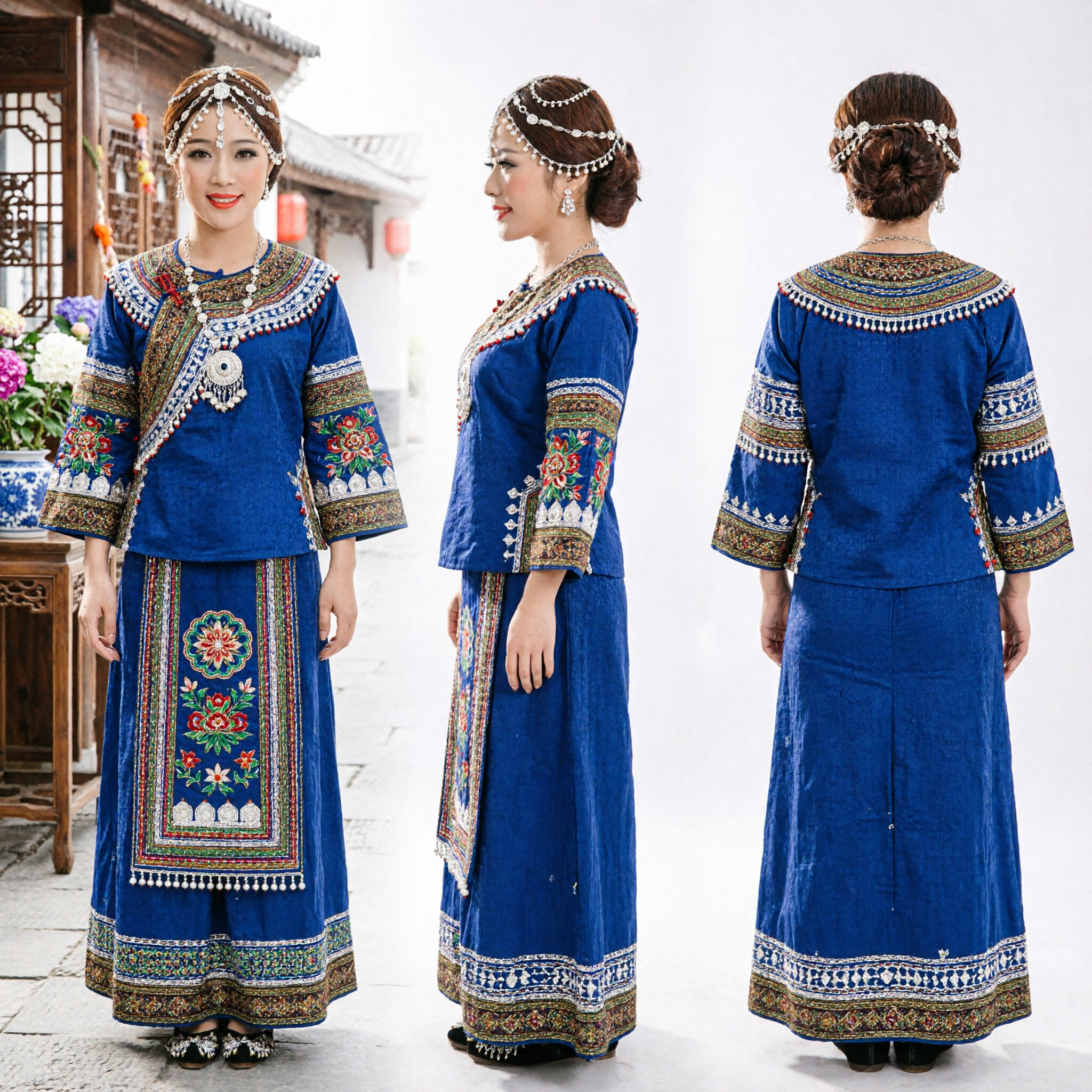 Elegante Copricapo Matha Patti Perle Cristallo da Sposa Catena per Fronte Gioielli per Capelli Accessorio per Sposa - Asian Costume