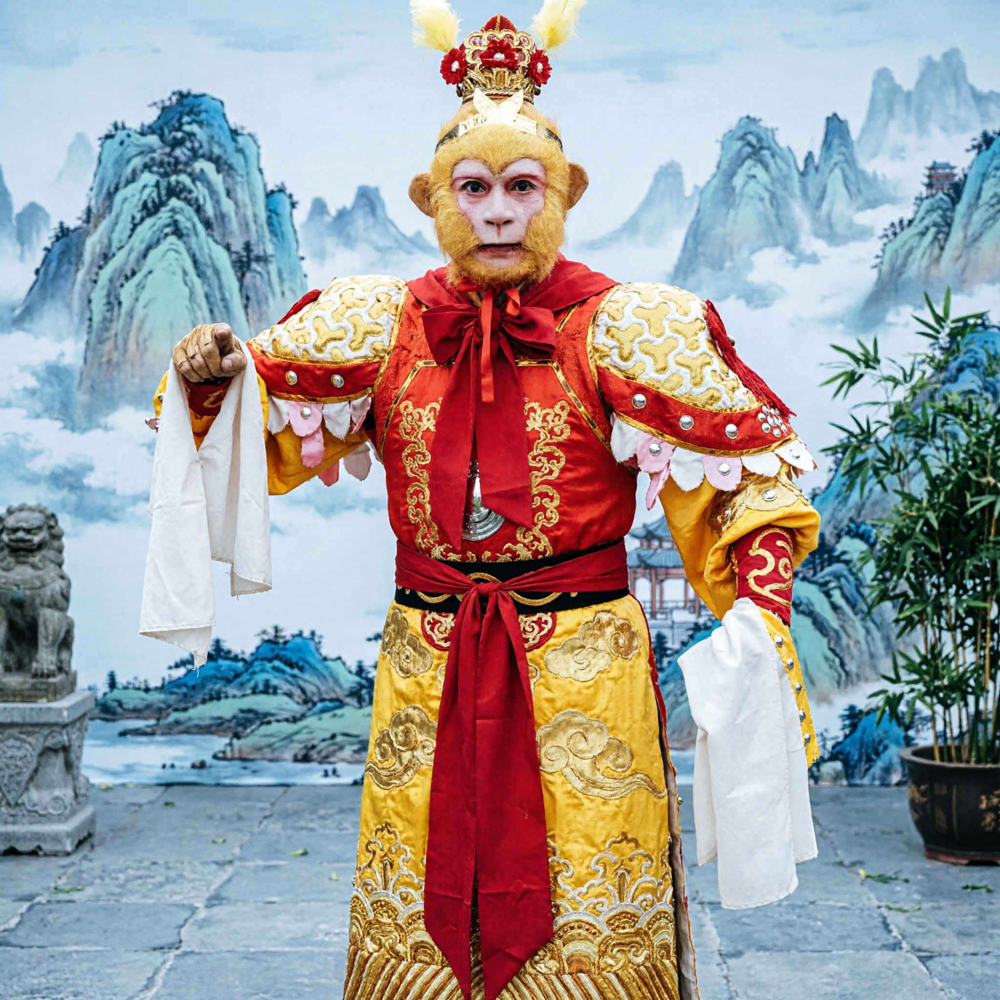 Costume Traditionnel Chinois du Roi Singe Sun Wukong - Ensemble Complet pour Cosplay 'Le Voyage vers l'Ouest' Homme - Asian Costume