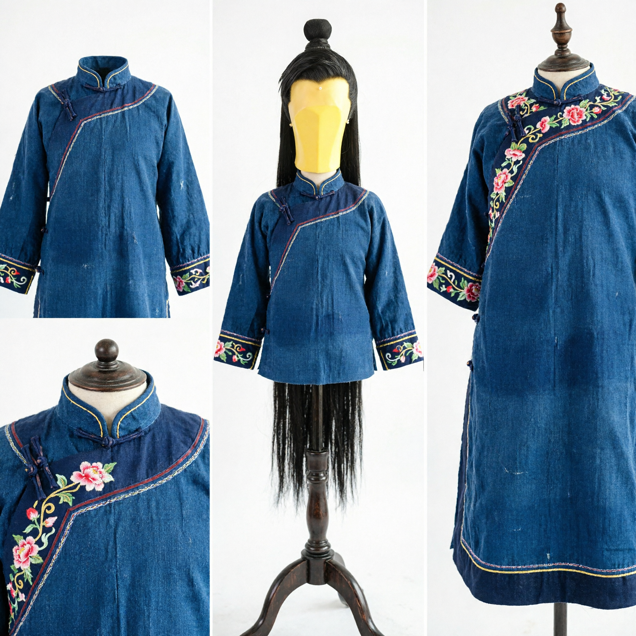 باروكة الرجل الصيني القديم التقليدية سوداء مع كعكة علوية لتقمص الهانفو للرجال لأداء المسرح التاريخي - Asian Costume