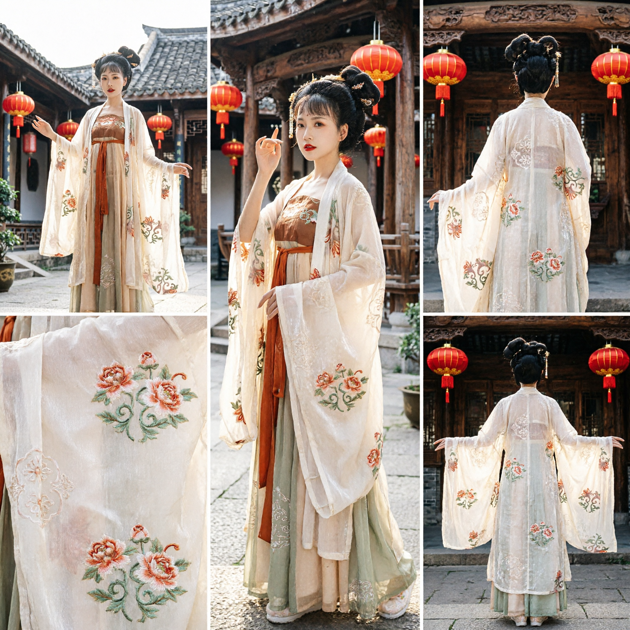 Robe traditionnelle chinoise Hanfu dynastie Tang Ruqun brodée, costume ancien pour femmes et cosplay historique - Asian Costume