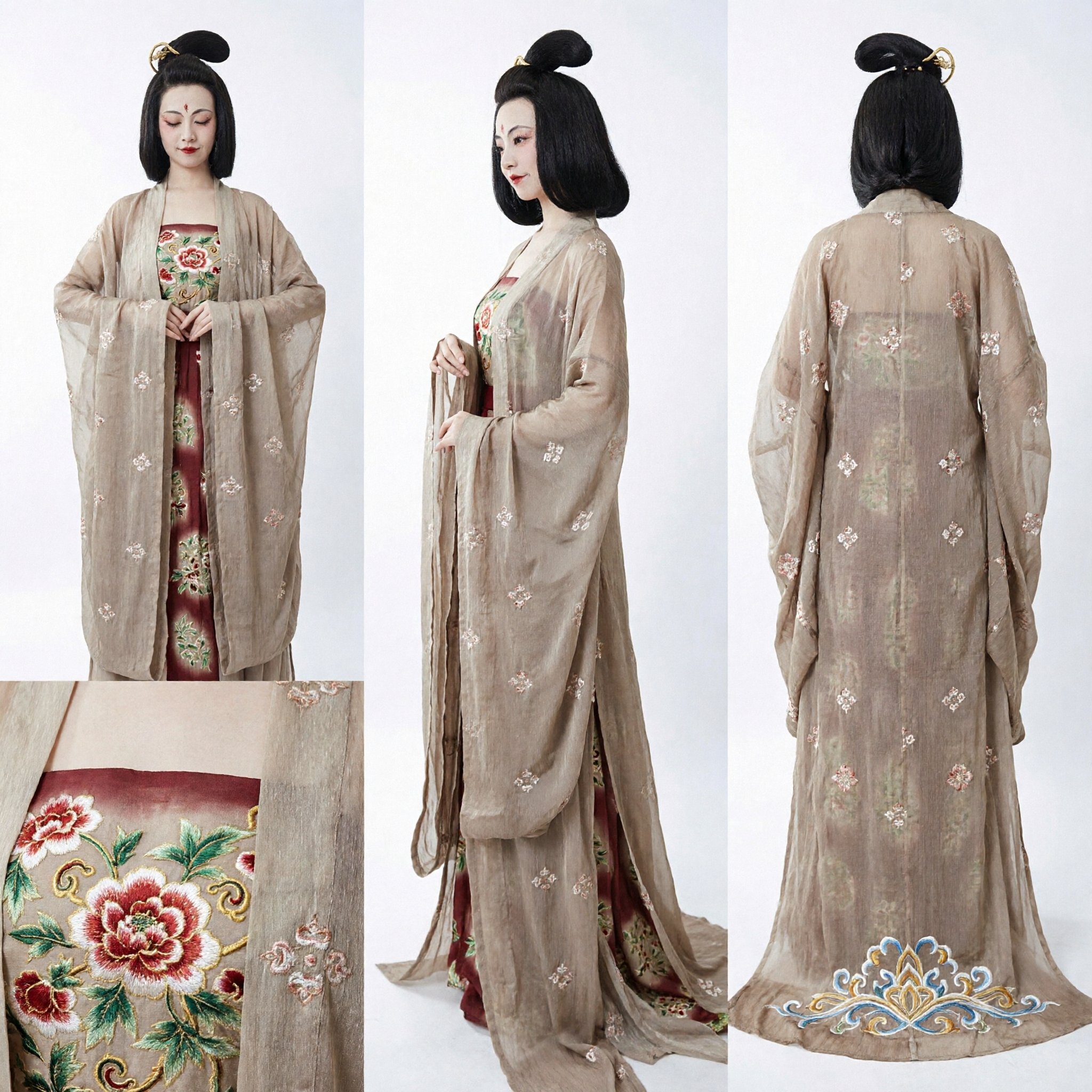 전통 중국 당나라 궁녀 한푸 의상 고대 황후 드레스 여성용 공연 - Asian Costume