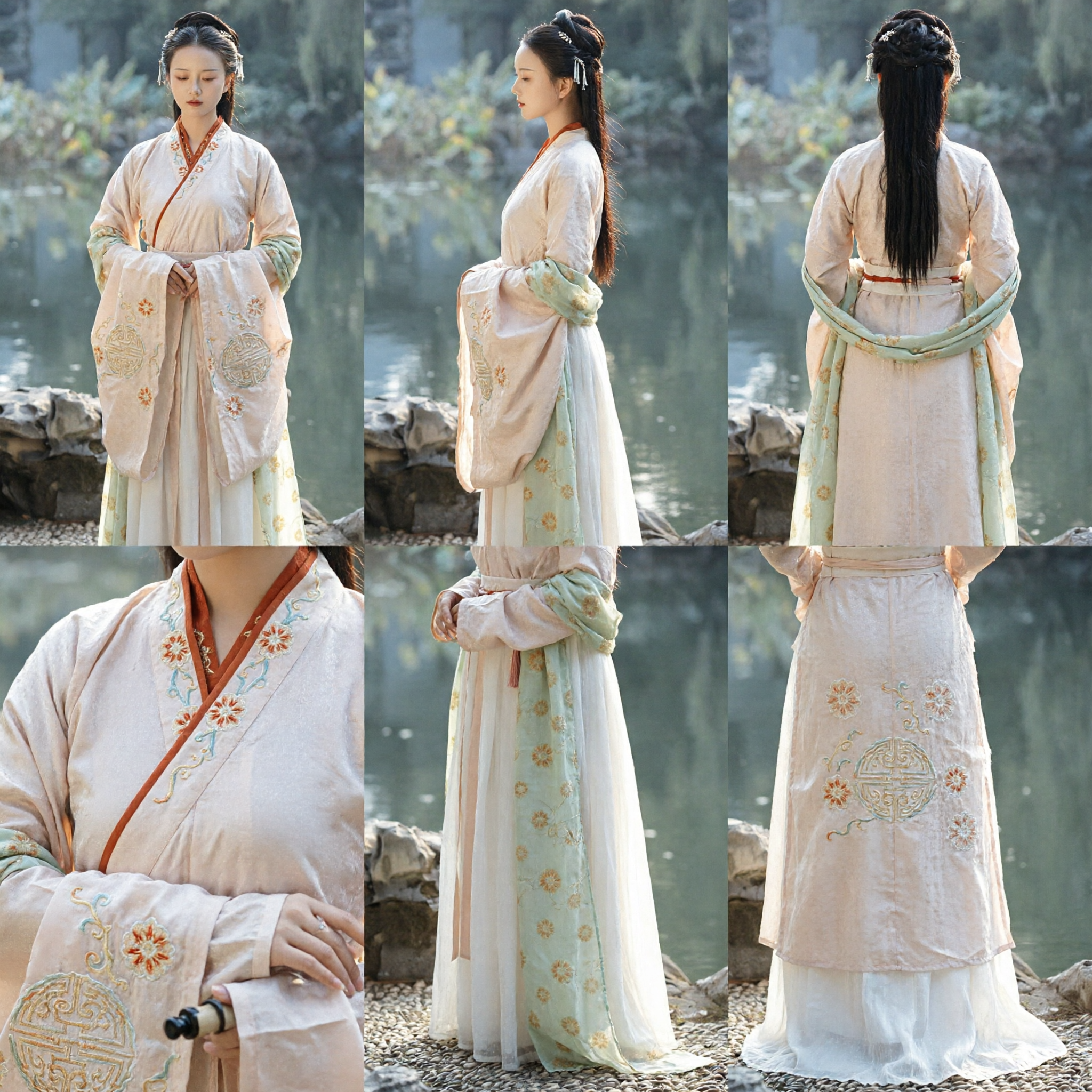Tradycyjny chiński strój hanfu dla kobiet, elegancki komplet w antycznym stylu do historycznego cosplayu i fotografii - Asian Costume