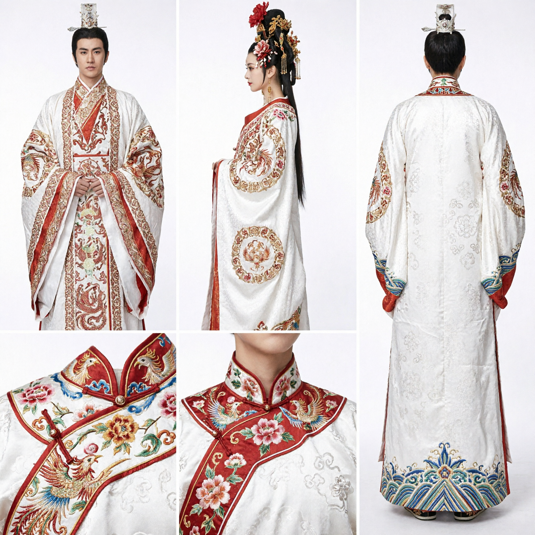 Set Costume Hanfu da Matrimonio Imperiale Cinese Tradizionale per Coppia Imperatore e Imperatrice, Cosplay e Fotografia - Asian Costume