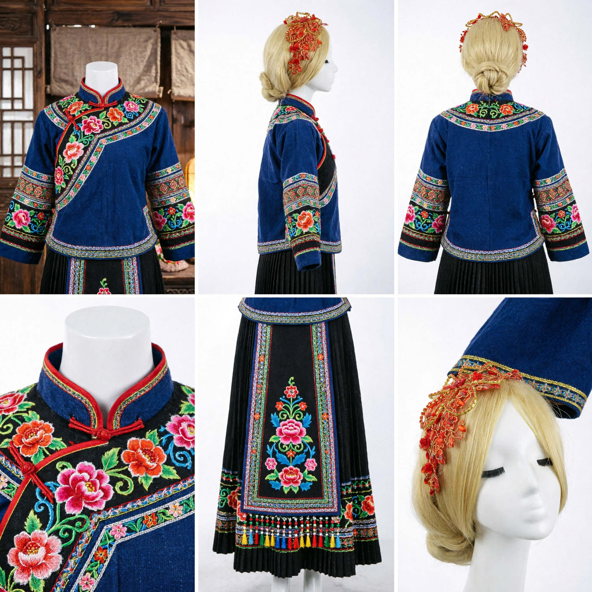 Exquisiet Traditioneel Chinees Rood Goud Feniks Haarspeld Hoofdsieraad voor Bruiloft Bruid Hanfu Kostuum Accessoire - Asian Costume