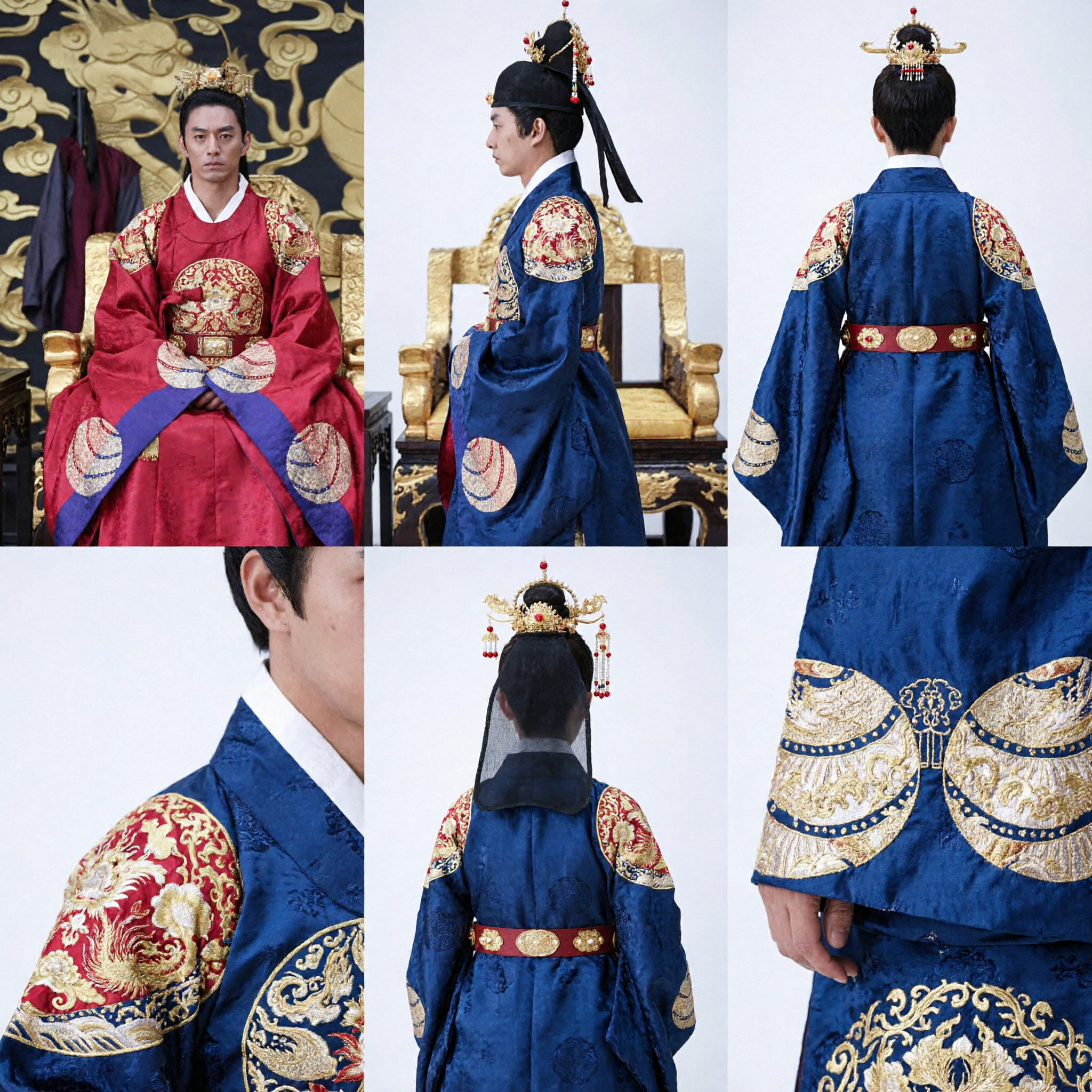 Ensemble de costume Hanbok traditionnel coréen royal pour roi et reine pour couples Cosplay historique Mariage - Asian Costume
