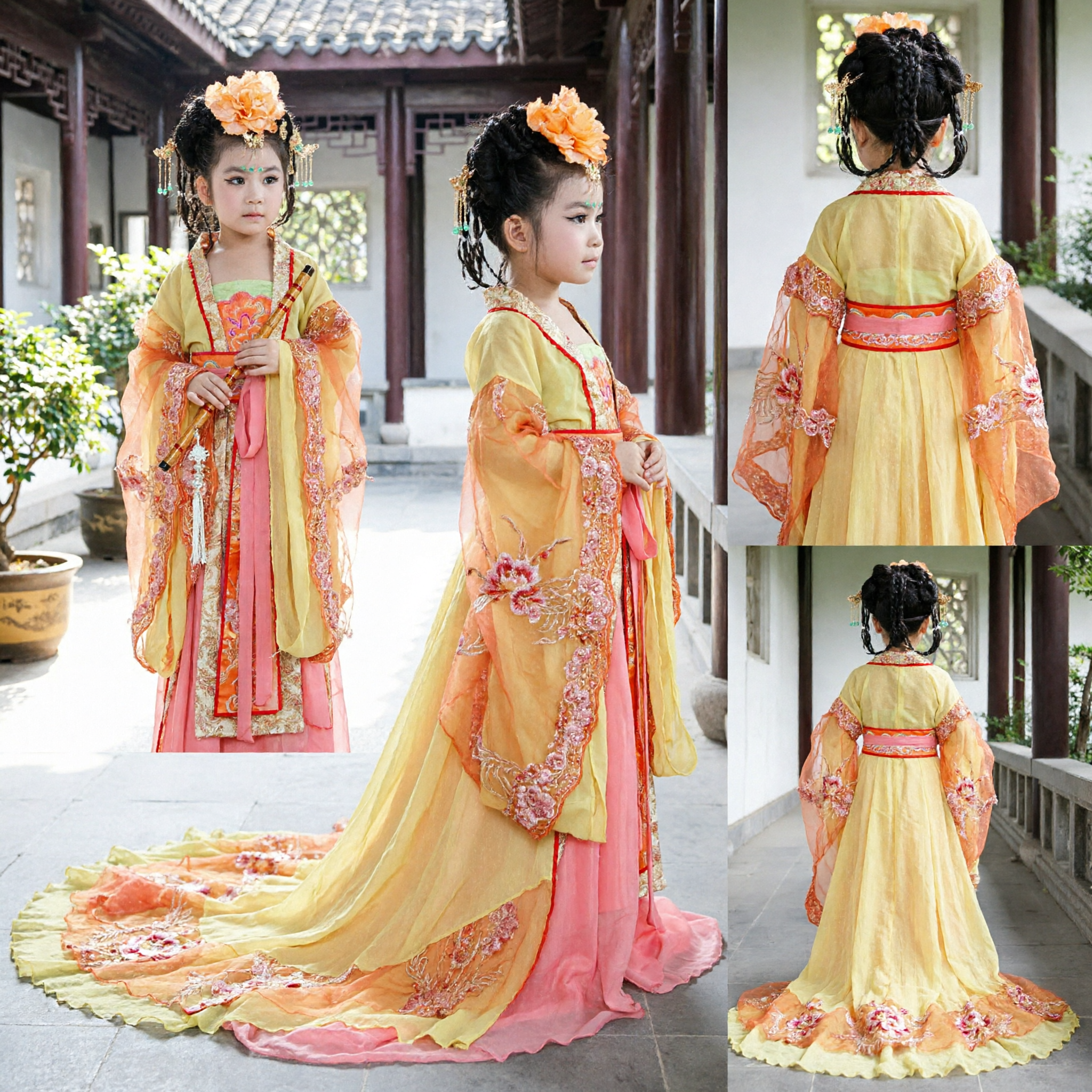 Antikes traditionelles chinesisches Hanfu-Kostüm für Mädchen, Kinderprinzessinnen-Feenkleid für Tanzaufführungen - Asian Costume