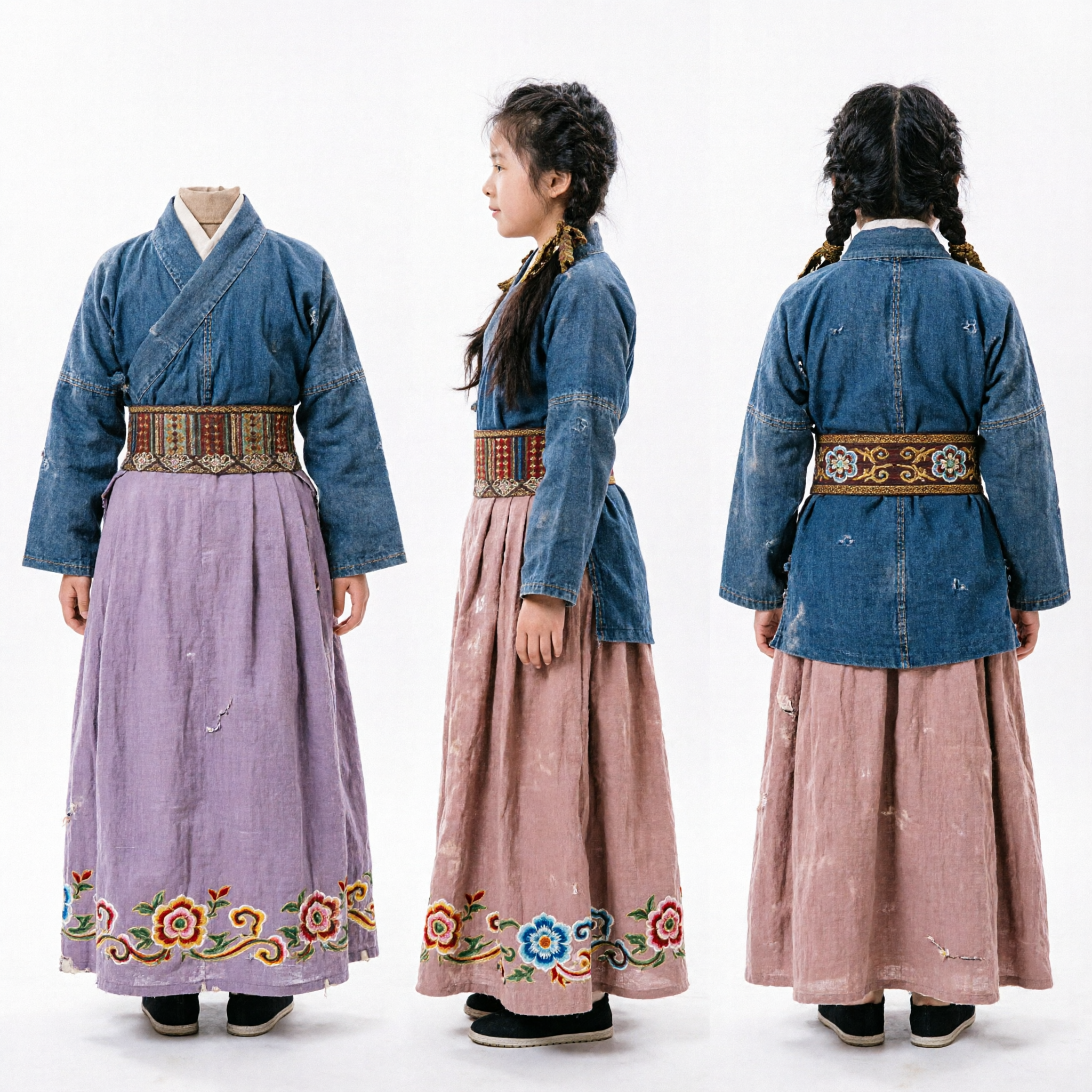 Traje de Chica Plebeya Antigua China, Atuendo Tradicional Hanfu de Sirvienta para Drama Histórico para Niños - Asian Costume
