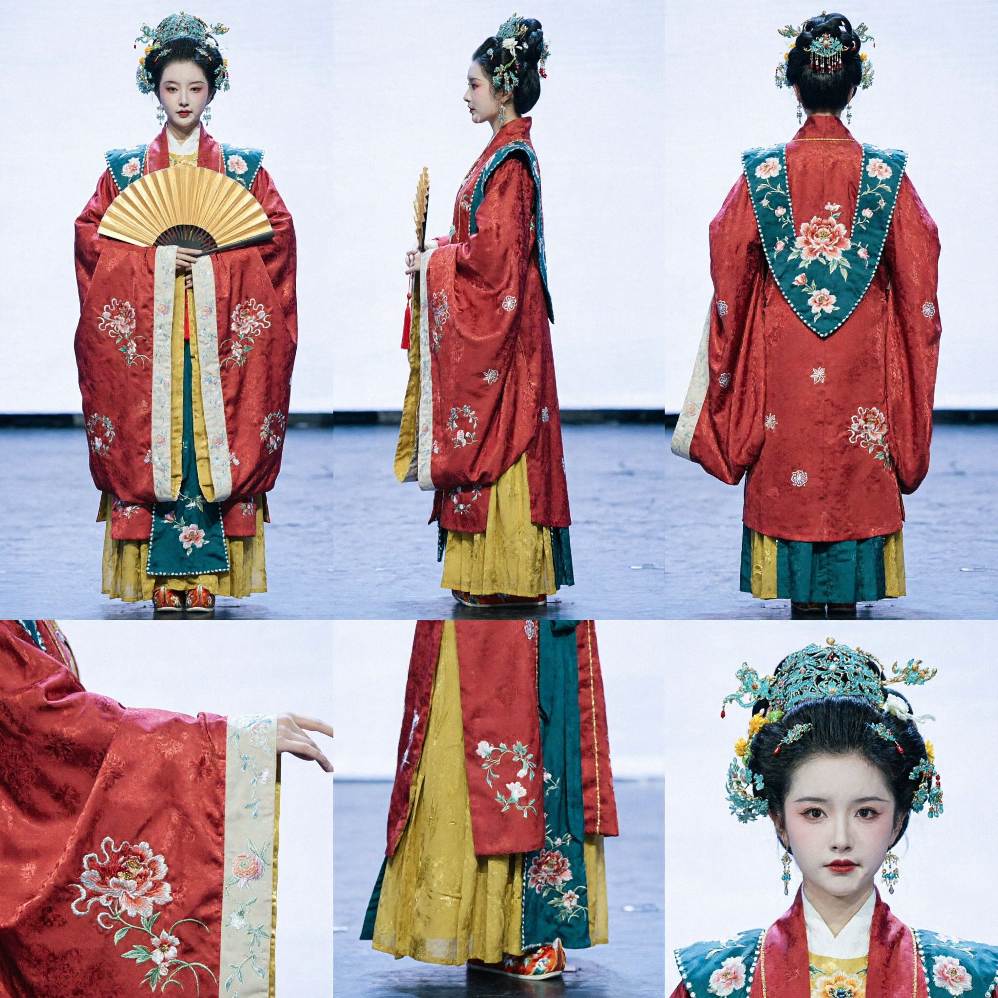 Traditionele Chinese Hanfu Rood Geborduurd Gewaad Ming-dynastie Stijl Oud Kostuum voor Vrouwen Historische Uitvoeringsjurk - Asian Costume