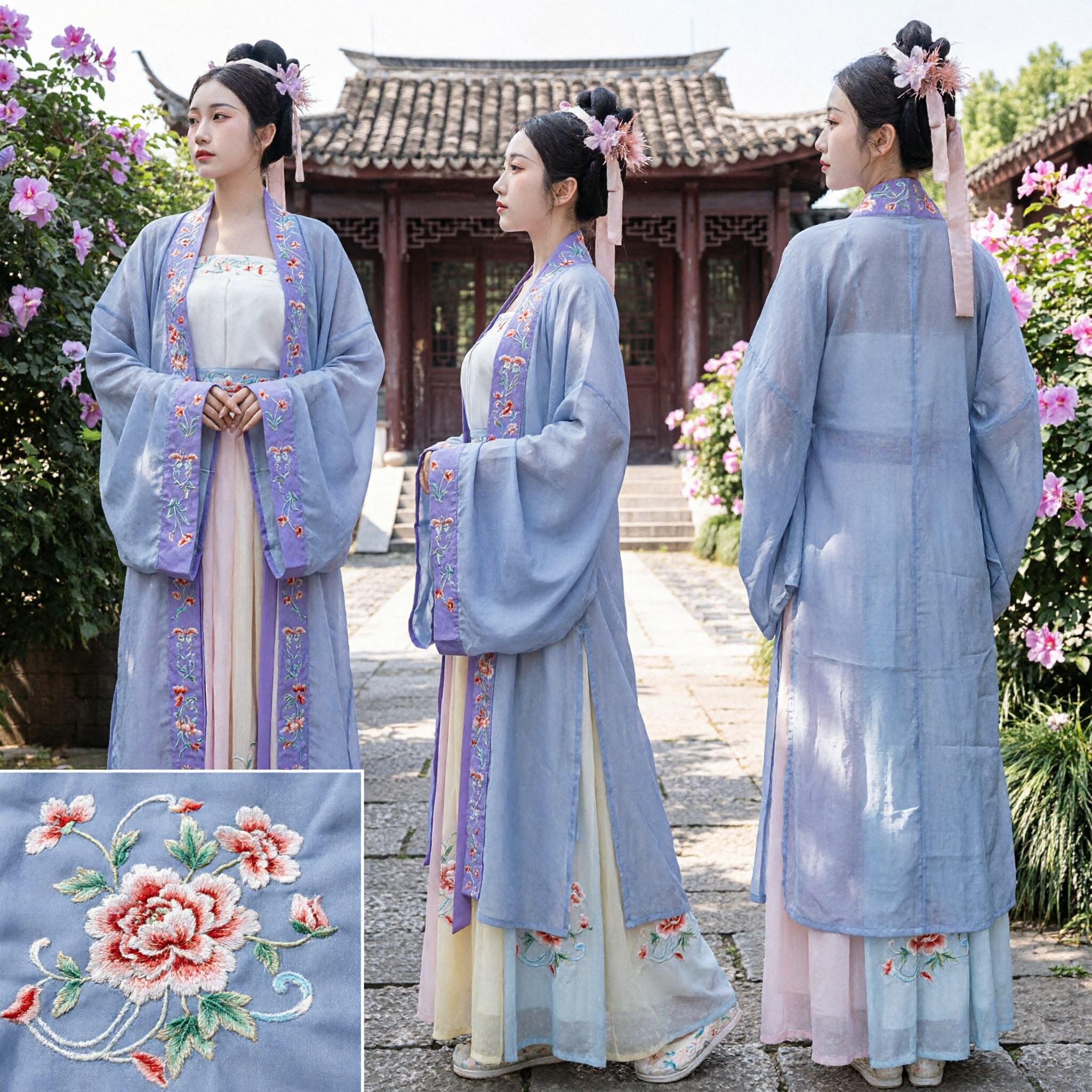 Robe traditionnelle chinoise Hanfu élégante - Ensemble ancien robe brodée à manches larges et jupe pour femmes - Asian Costume