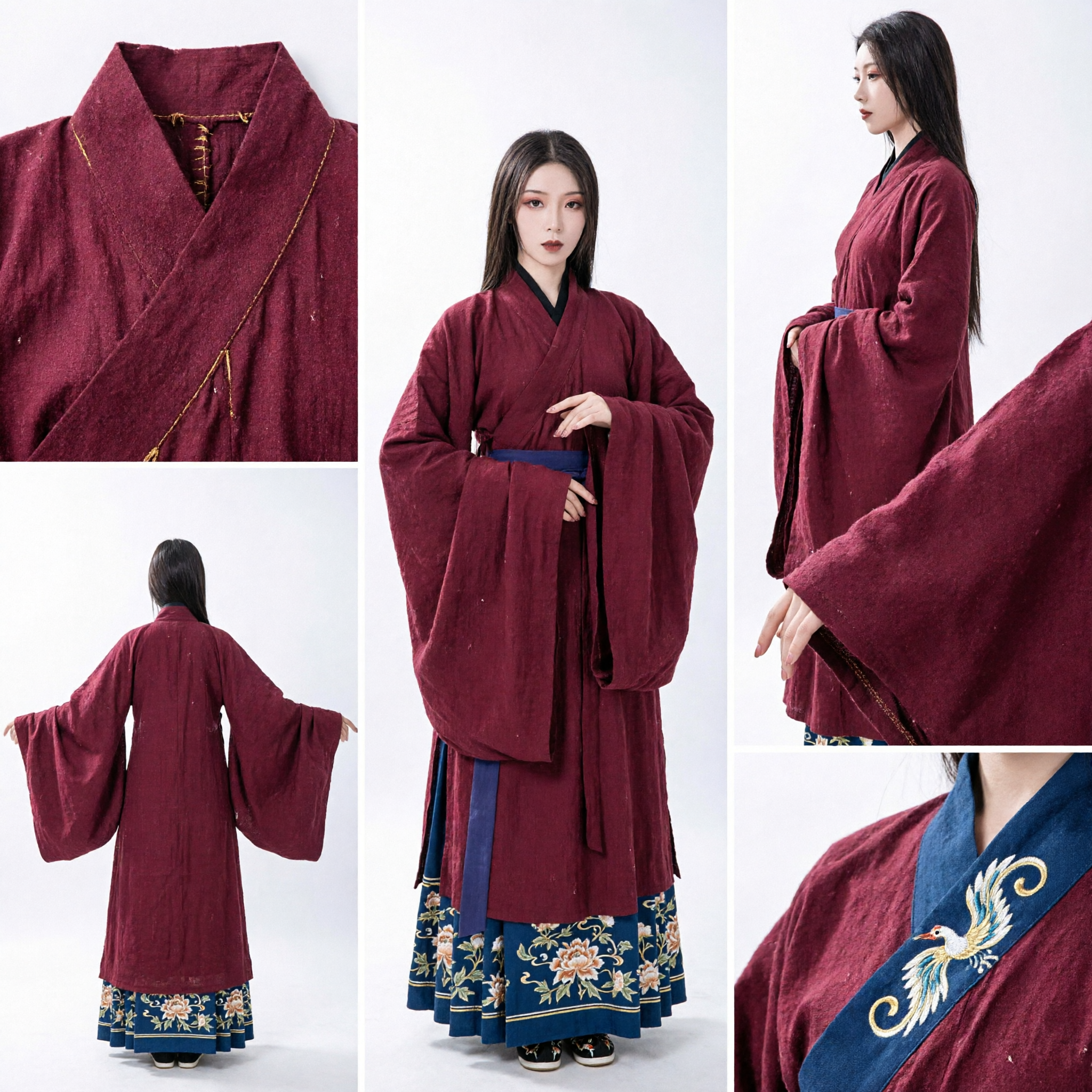 Traditionelles chinesisches Hanfu Antike Han-Dynastie Rote Quju-Roben-Kostüm für Frauen Historisches Cosplay-Aufführungskleid - Asian Costume