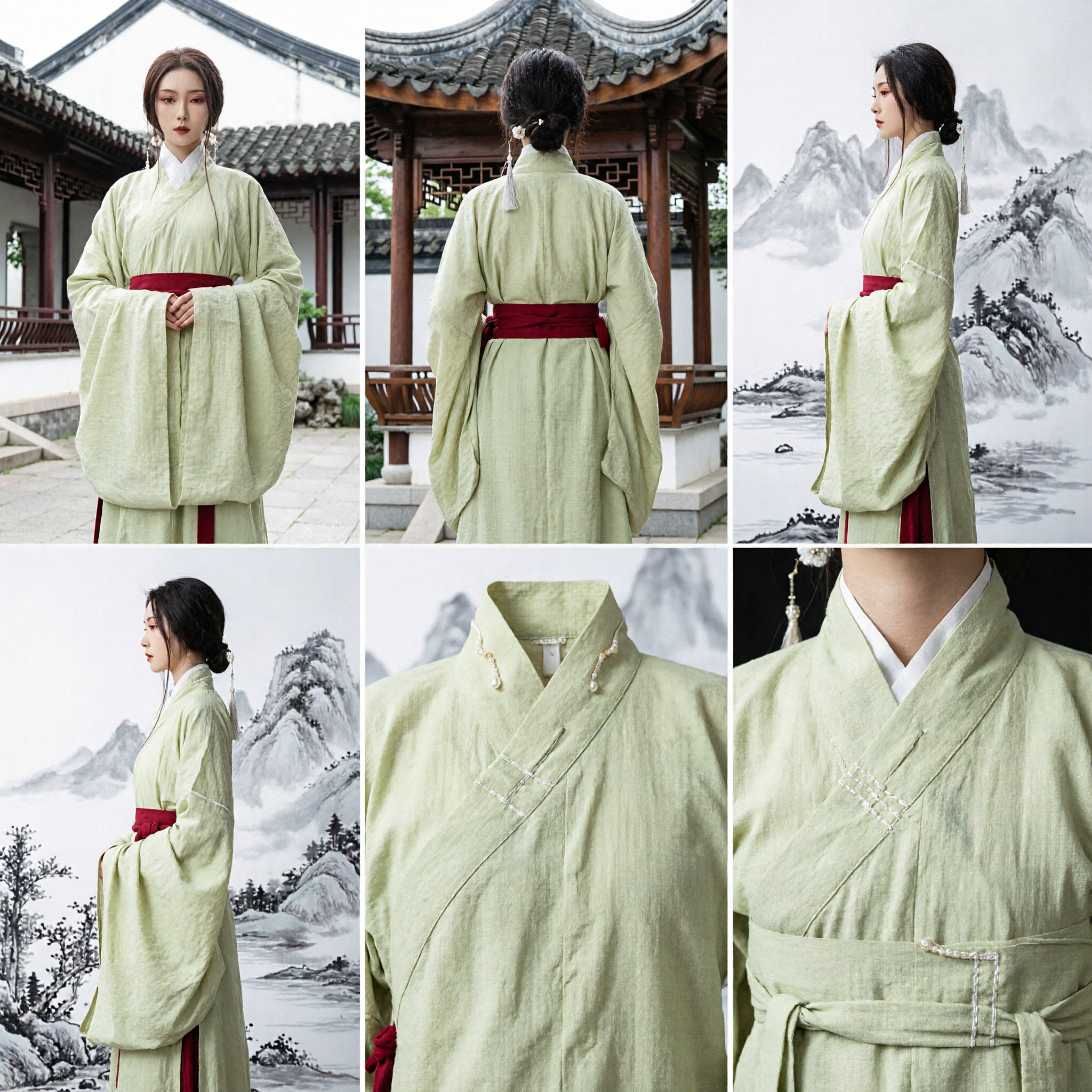 Traje Tradicional Chino Hanfu Túnica Verde de Manga Ancha Vestido de Princesa de la Antigua Nobleza para Mujer Cosplay - Asian Costume
