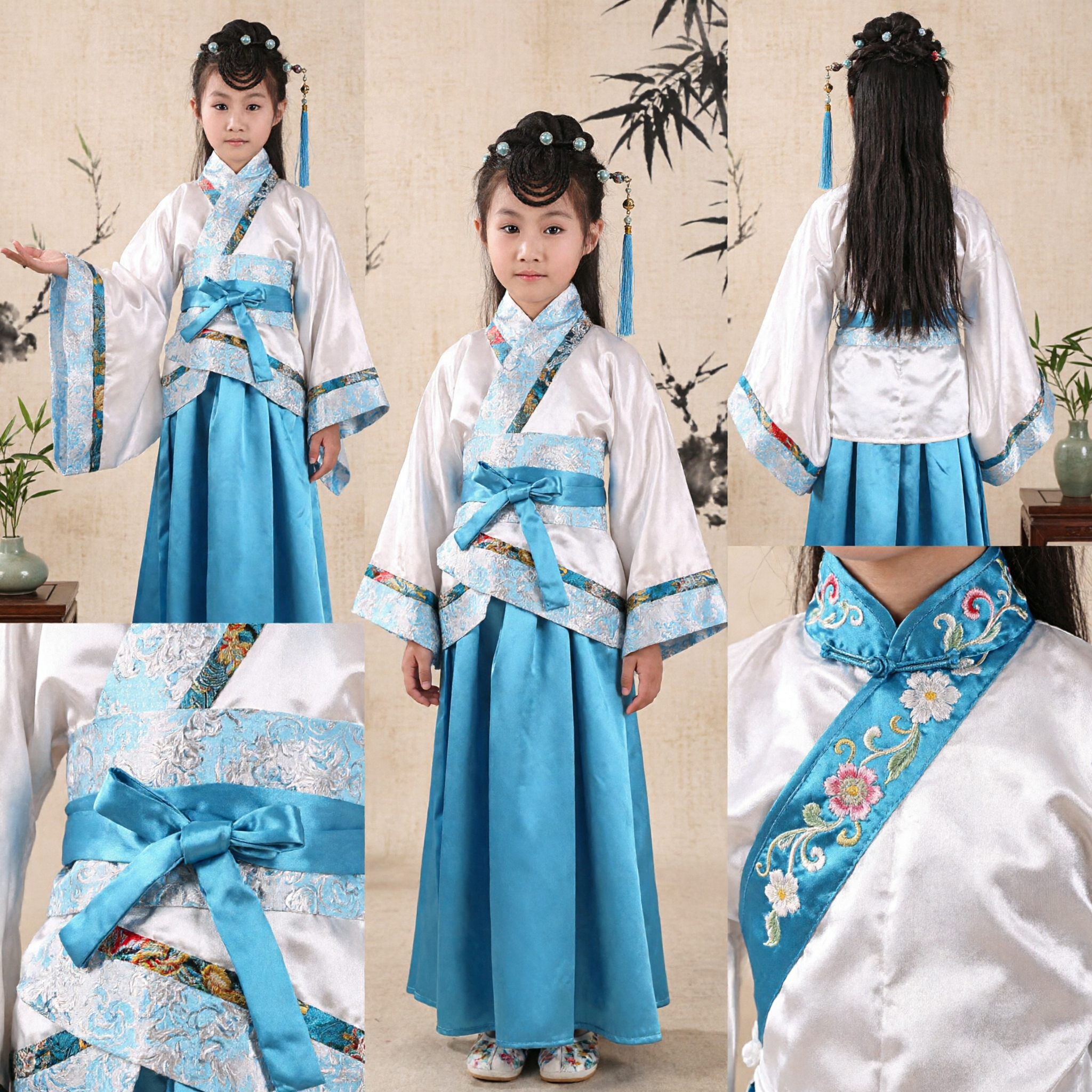 Traje Hanfu Chinês Tradicional para Meninas Crianças Vestido de Princesa Antigo para Performance e Festa - Asian Costume