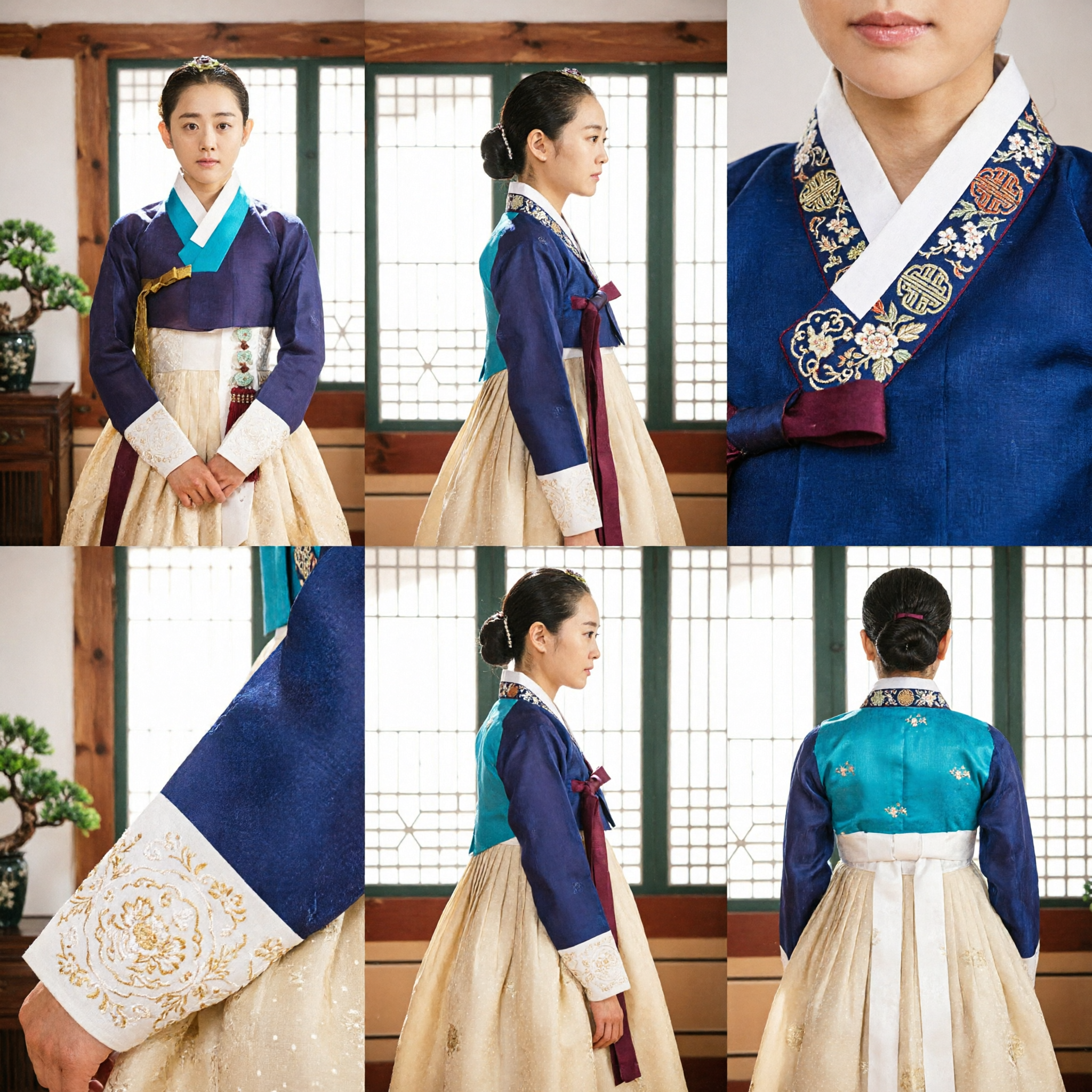 Vestido Tradicional Coreano Hanbok Elegante Roxo e Dourado para Mulheres, Traje para Cerimônia de Casamento Formal - Asian Costume