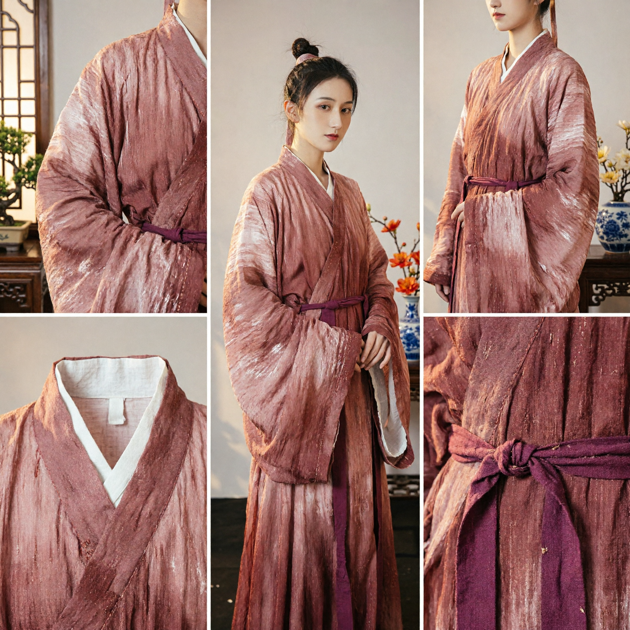 Elegante Dames Traditioneel Chinese Hanfu Gewaad Tie-Dye Zijden Oud Kostuum voor Fotografie en Cosplay - Asian Costume