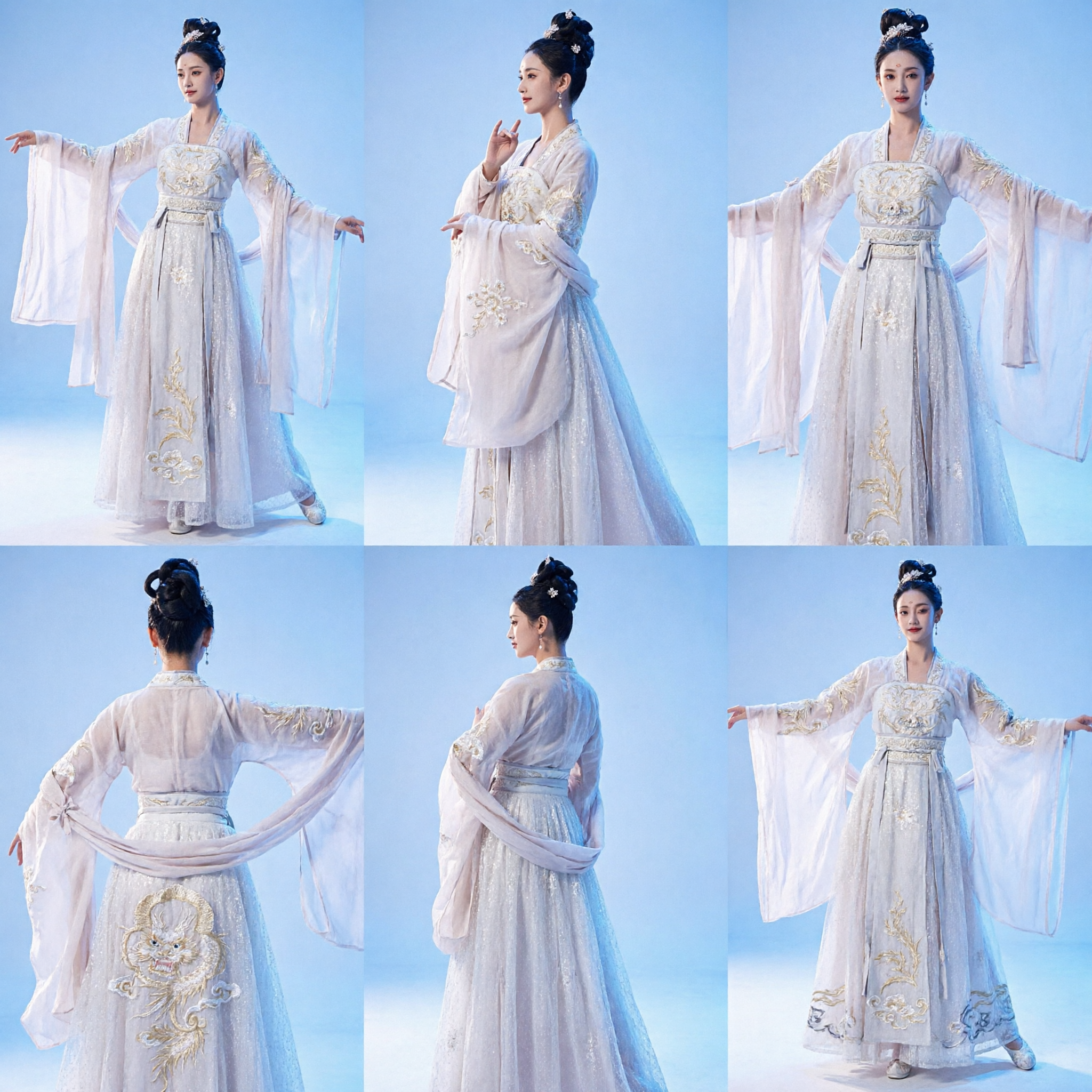 Vestido Hanfu Tradicional Chino, Traje de Hada de la Dinastía Tang Antigua como Dama del Palacio, para Danza Clásica Escénica para Mujeres - Asian Costume