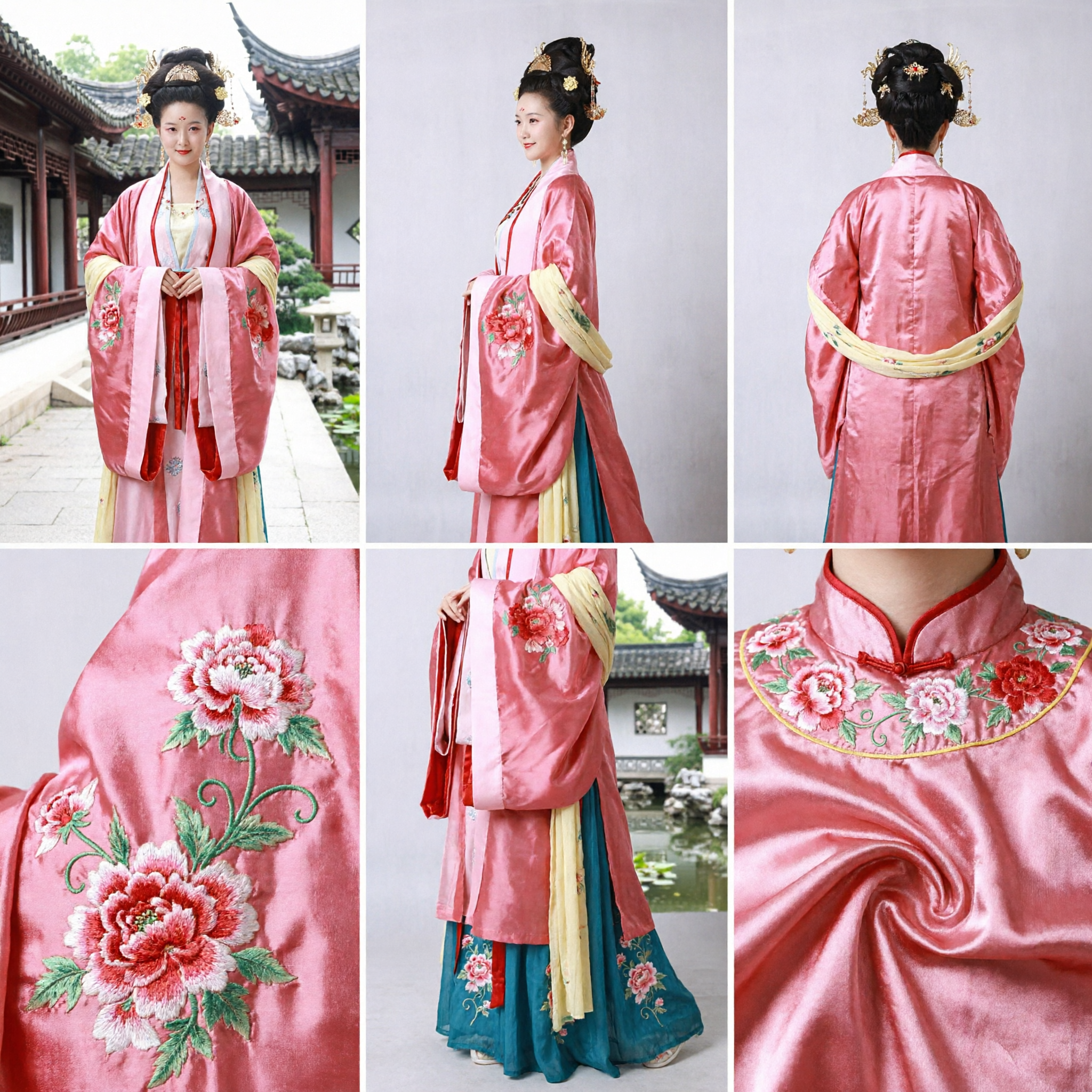 Traditioneel Chinees Tang-dynastie Paleisdame Hanfu Kostuum Roze Geborduurde Antieke Jurk voor Vrouwen Cosplay - Asian Costume