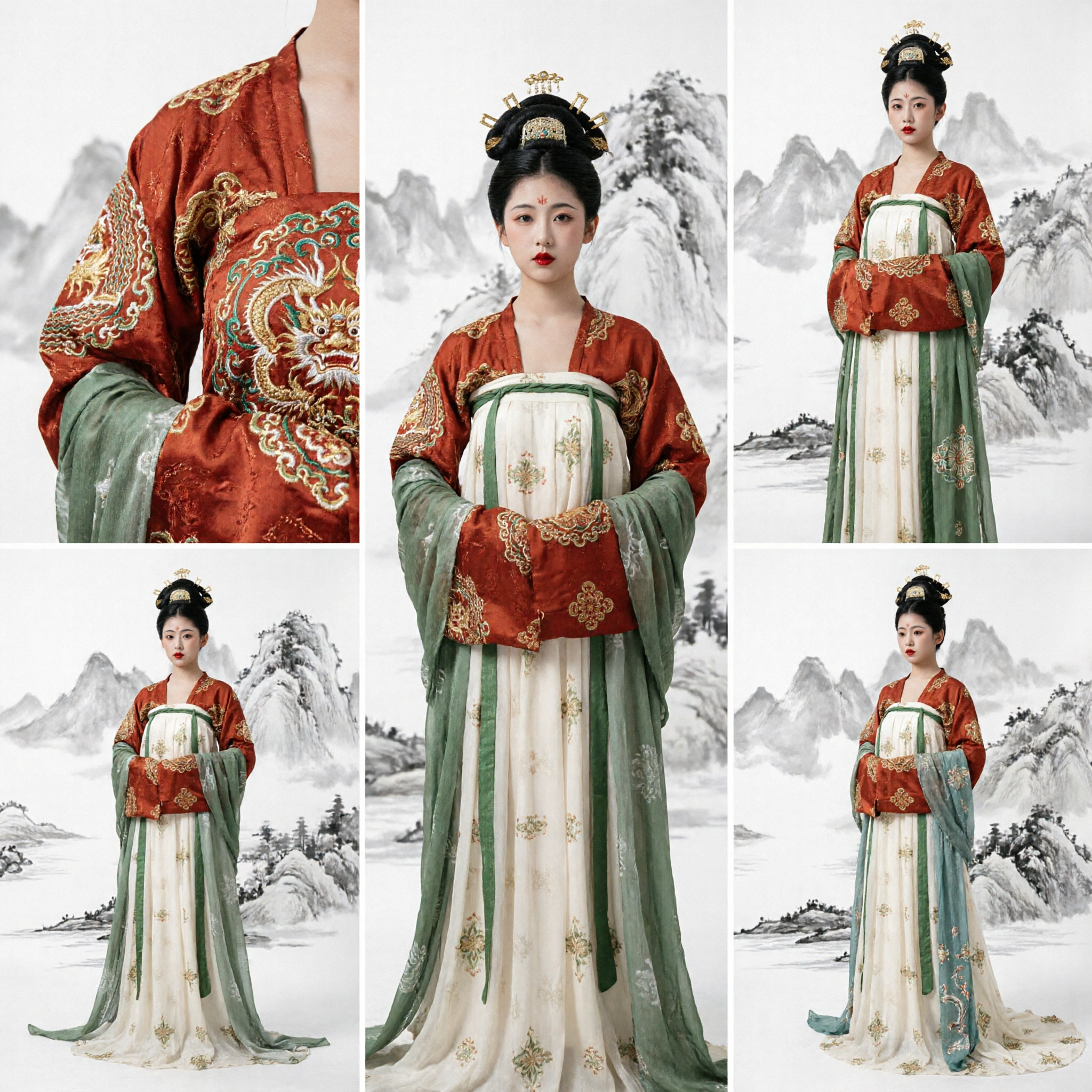 Robe Hanfu de la dynastie Tang chinoise traditionnelle - Costume d'ancienne concubine impériale pour femmes - Cosplay et photographie - Asian Costume