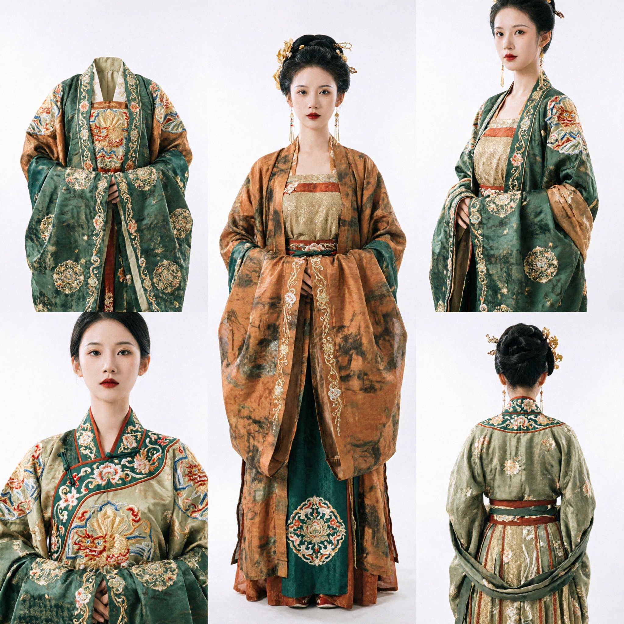 Elegante Traje Tradicional Chinês Hanfu da Dinastia Tang para Mulheres Vestido Antigo Ruqun Bordado para Fotografia - Asian Costume