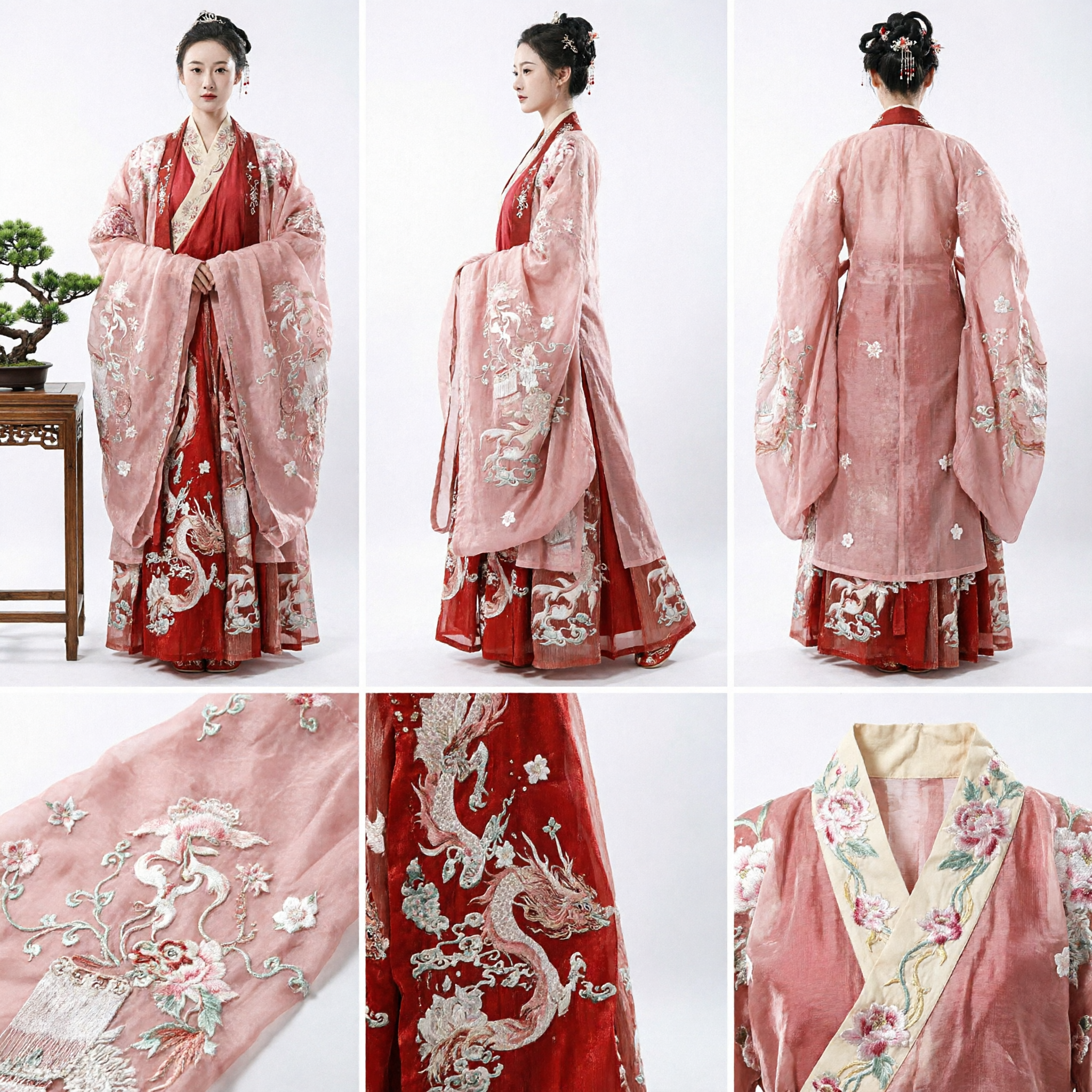 Costume de Princesse Hanfu de la Dynastie Tang Traditionnel Chinois Robe Ancienne Rouge Brodée pour Femmes Performance Cosplay - Asian Costume