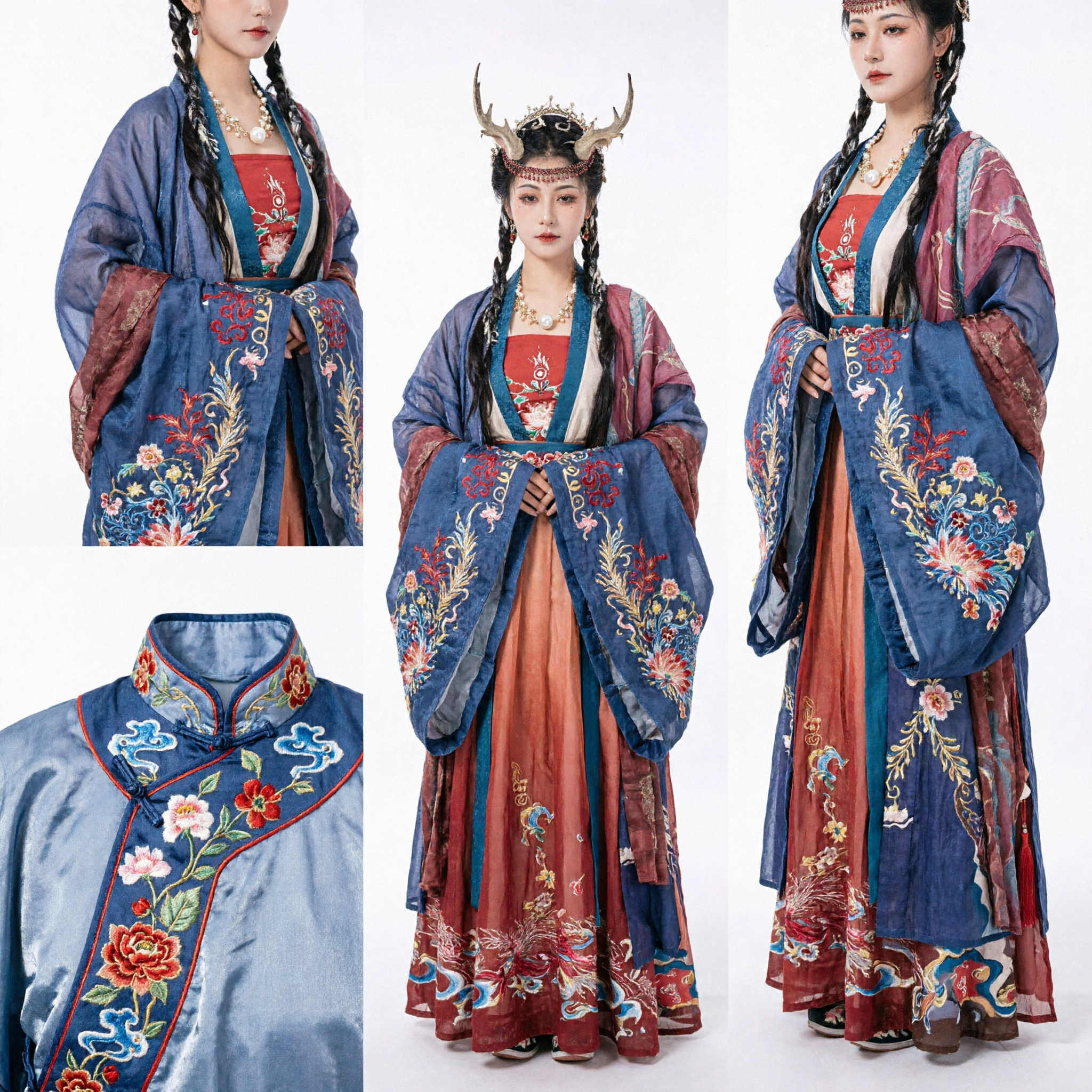 Costume Hanfu tradizionale cinese da principessa fantasy antico, set completo per cosplay e esibizioni femminili - Asian Costume